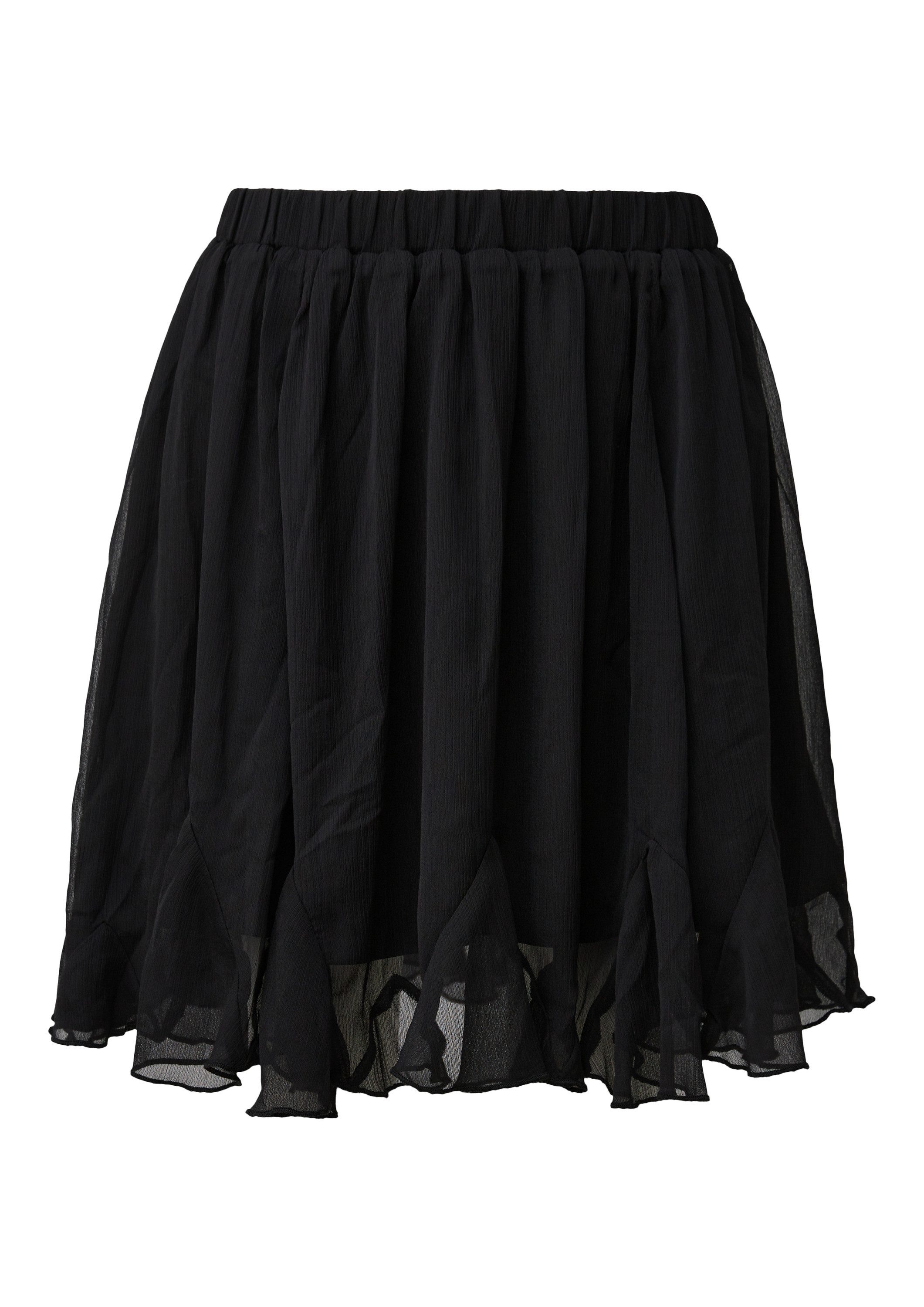 QS Minirock Rock Kurzer Chiffonrock mit Volants