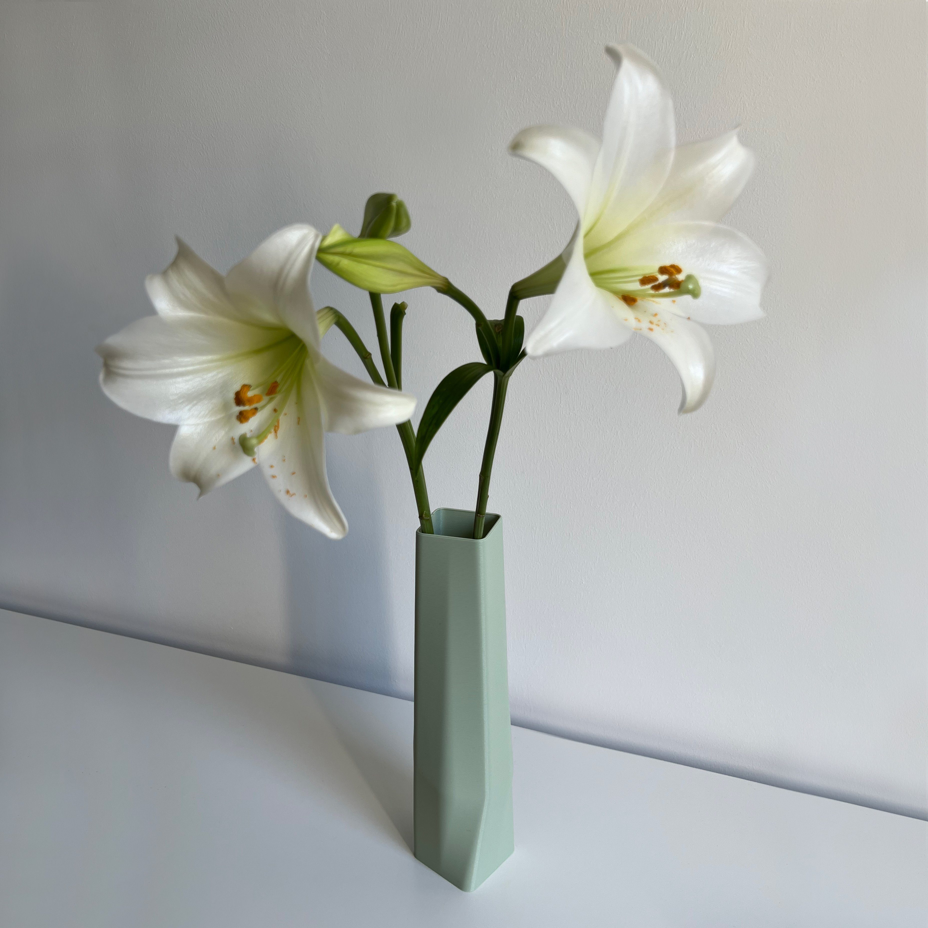 the viele Wasserdicht; Vase), des square Dekovase - (Rillung) Shapes (basic), - Vasen, Struktur (Einzelmodell, 100% Farben, vase 1 Mintgrün innerhalb 3D Materials 3D-Druck Leichte Decorations