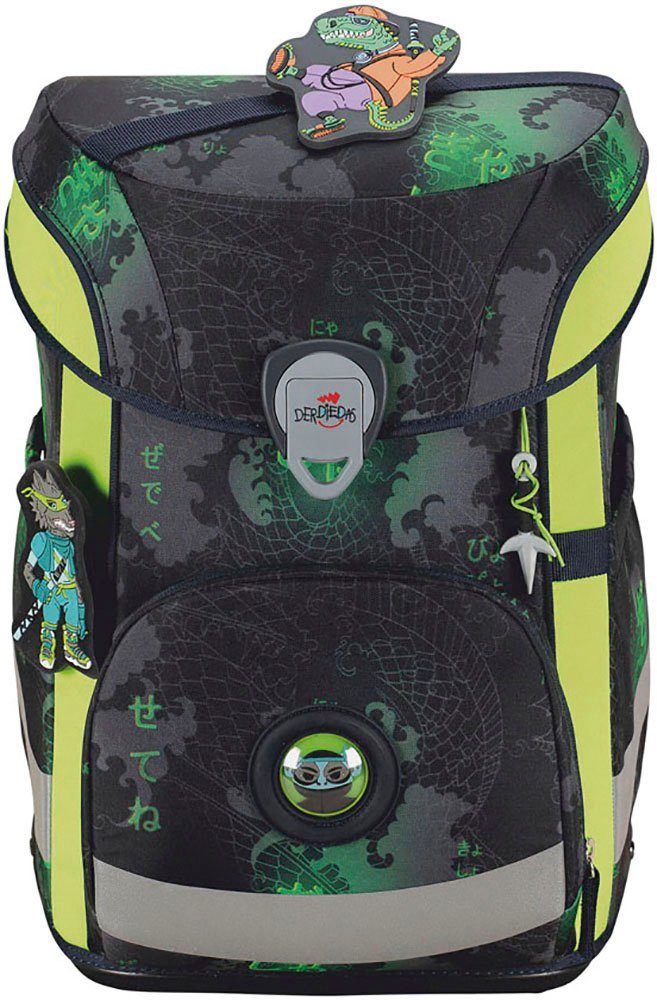 DerDieDas® Schulranzen ErgoFlex Easy, Funny Fighter (Set, 5-tlg), enthält recyceltes Material