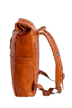 Manufaktur13 Tagesrucksack V Leather Roll-Top Backpack (18L) - Kunstleder Rucksack mit Rollverschluss, wasserdicht/wasserabweisend, verstellbare Gurte, mit Flaschenhalter