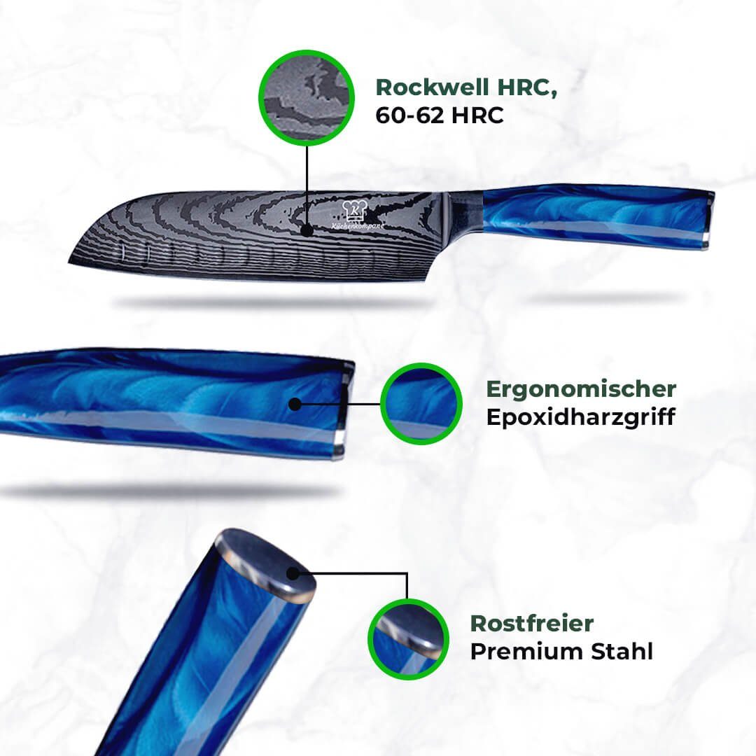 Küchenkompane Messer-Set Asiatisches Messerset Shiburu 8-teiliges Küchenmesser Set Premium (8-tlg)