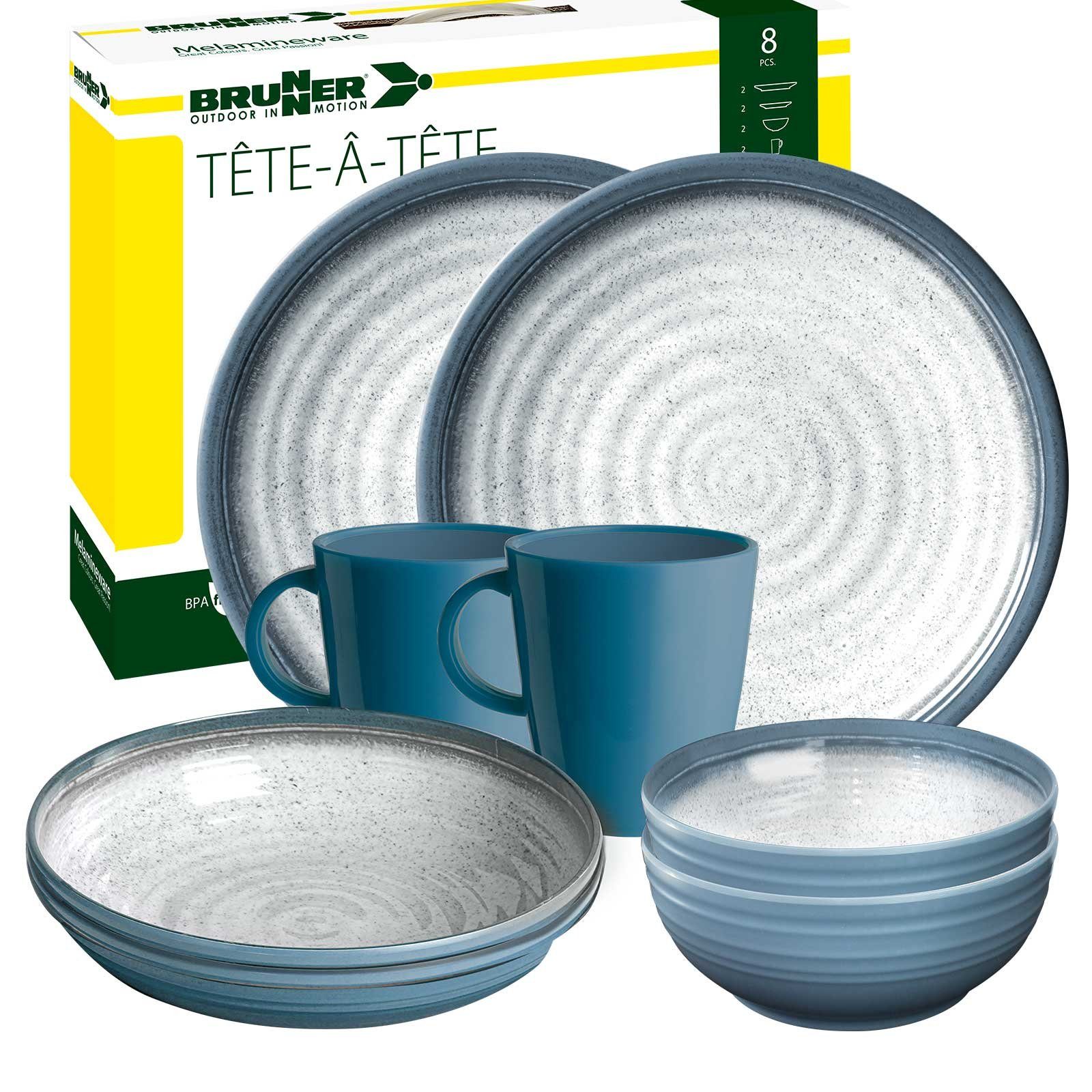 Geschirr-Set BRUNNER Campinggeschirr Set TUSCANY (8, 12, 16, 36-Teile) Rutschfest