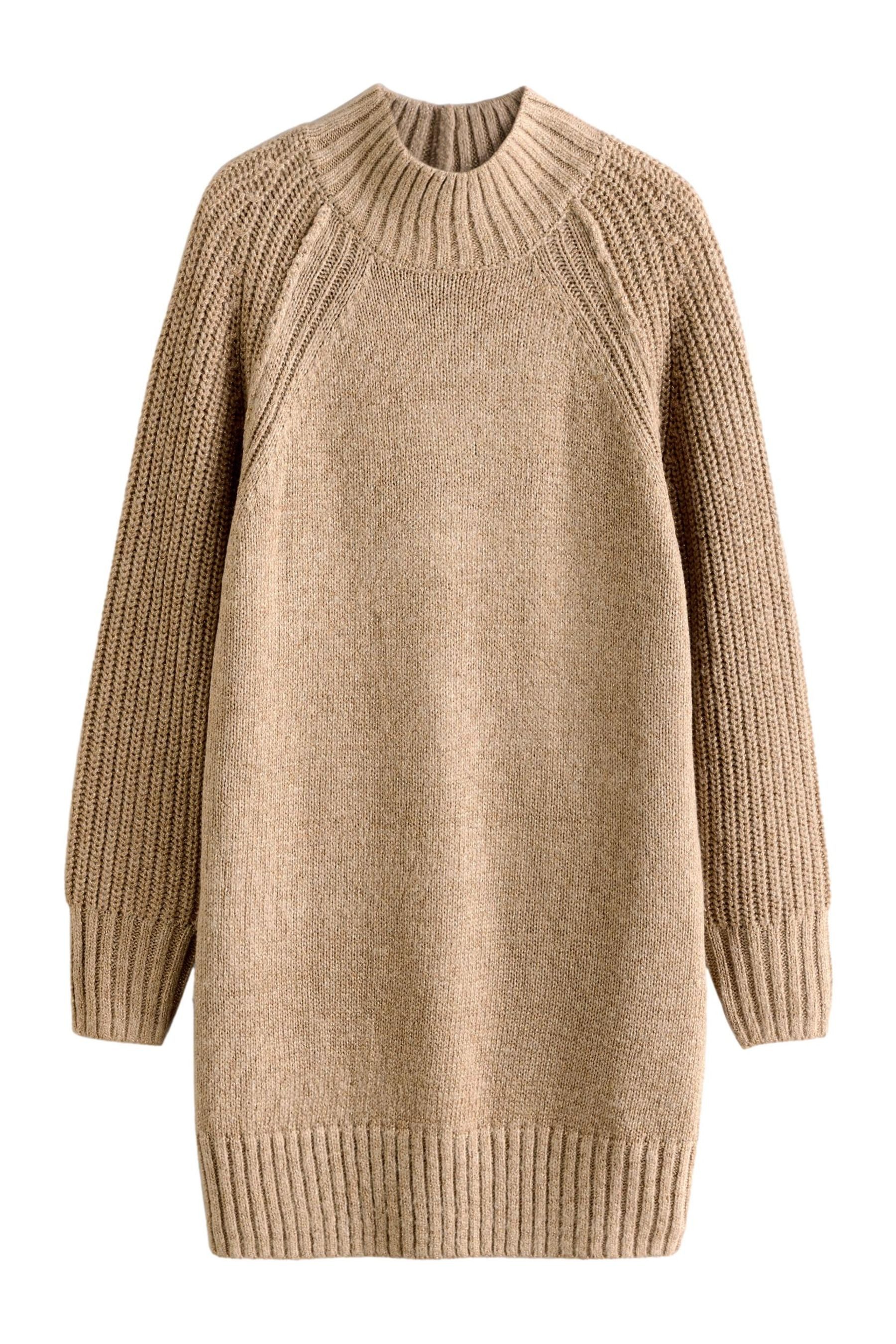 Next Strickkleid Glitzerndes Mini-Pulloverkleid mit Stehkragen günstig online kaufen