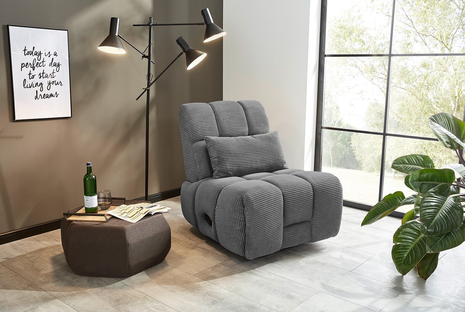 Jockenhöfer Gruppe Relaxsessel Doncaster, mit Dreh-,Schauckel-,Relax-und Wippfunktion,angenehm weicher Cordstoff