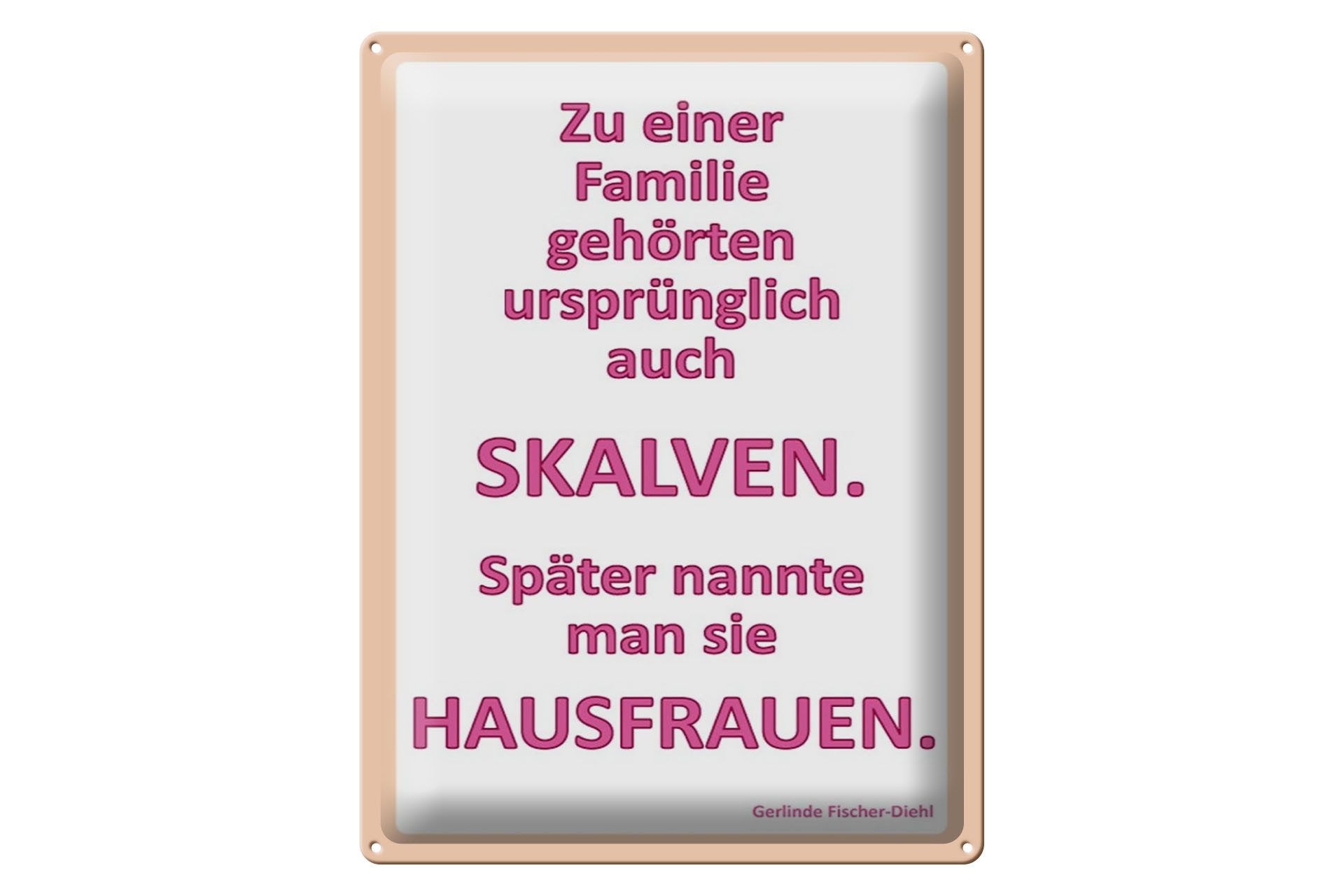 Metallschild Spruch 30x40cm Zu einer Familie gehörten