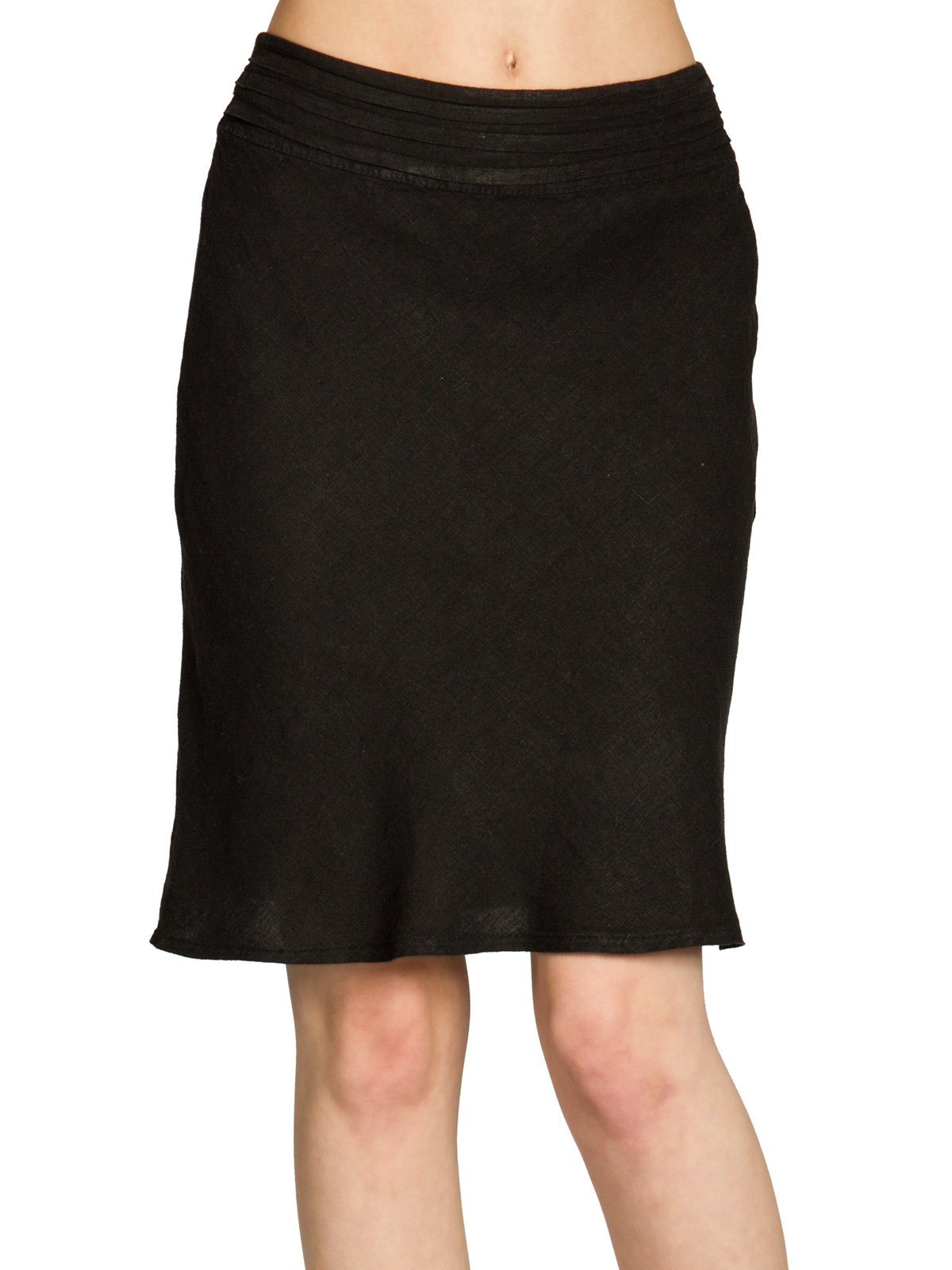 Caspar Faltenrock RO021 eleganter Damen Leinenrock mit hohem elastischem Bu günstig online kaufen
