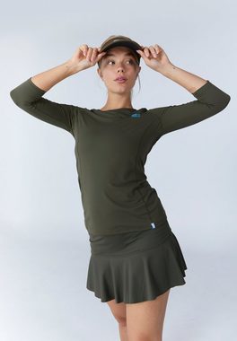 SPORTKIND Funktionsshirt Tennis 3/4 Longsleeve Shirt Mädchen & Damen khaki