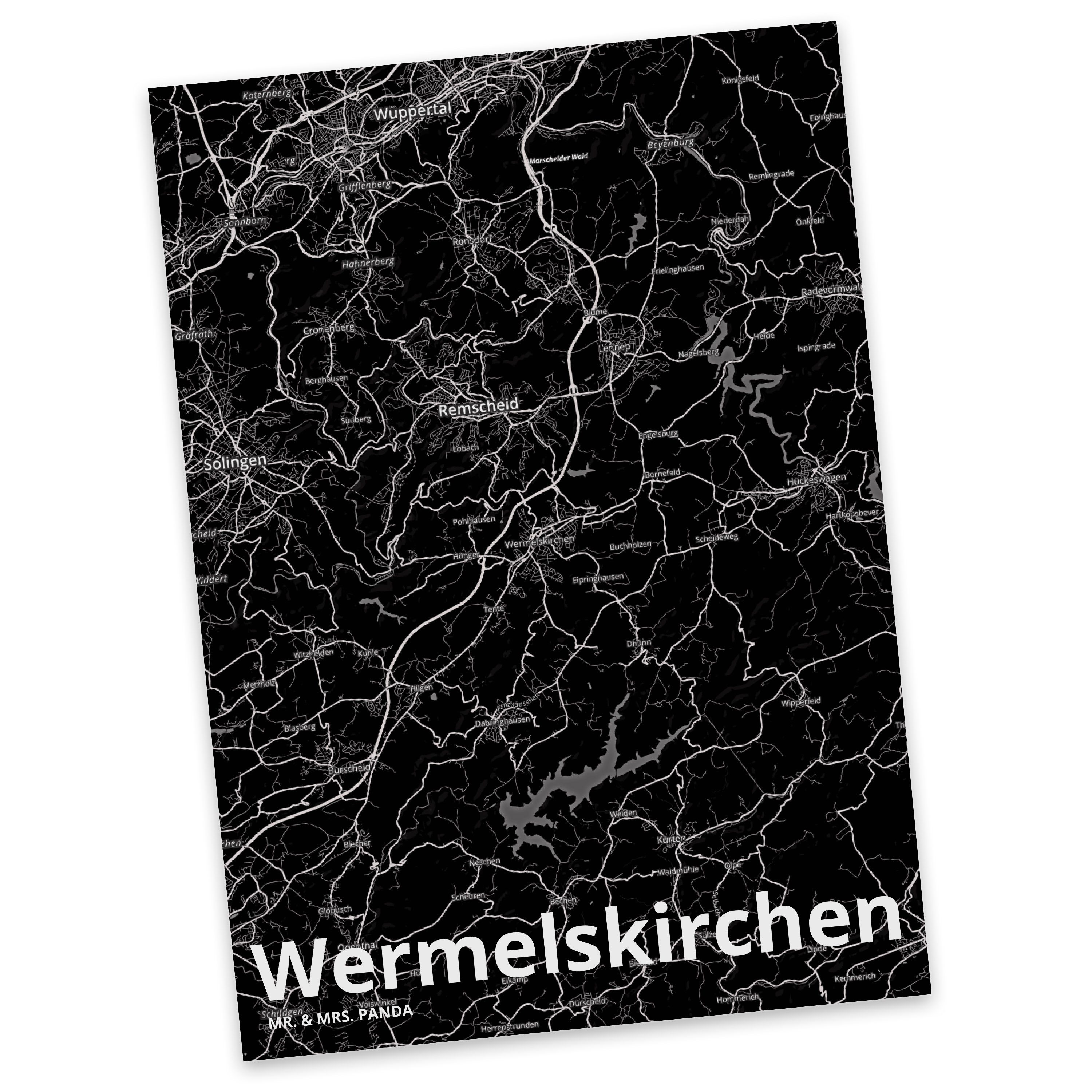 Mr. & Mrs. Panda Postkarte Wermelskirchen - Geschenk, Städte, Dorf, Ansichtskarte, Stadt Dorf Ka