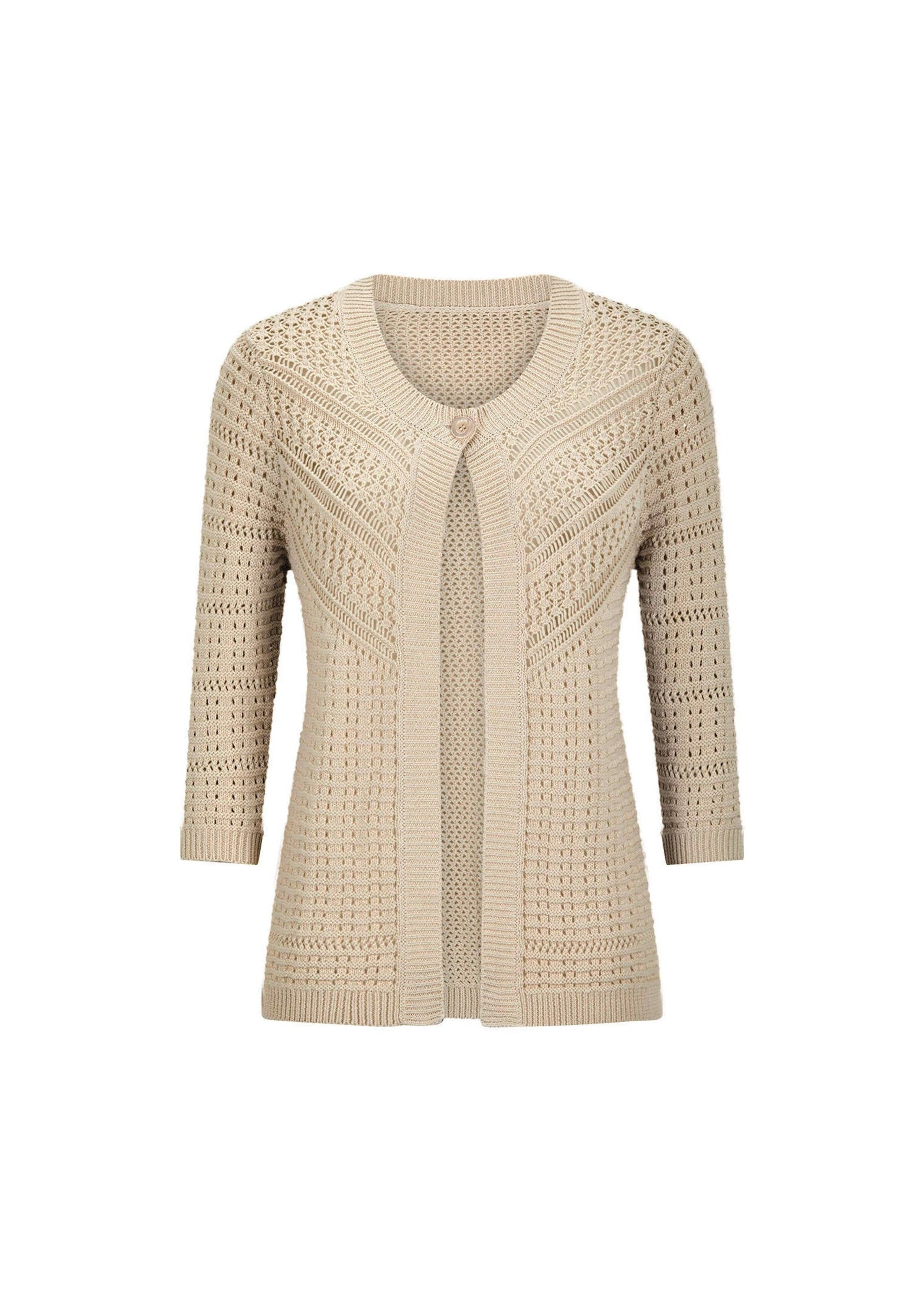 Strickjacke Elegante Strickjacke mit Rippenblende
