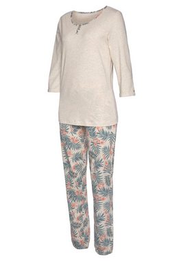 LASCANA Pyjama (2 tlg) mit gemusterter Hose