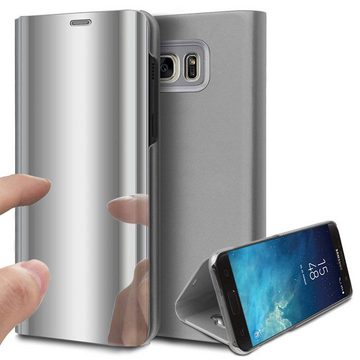 FITSU Handyhülle Spiegel Hülle für Samsung Galaxy A5 2017 Handytasche, Schlanke Klapphülle, elegantes Flipcase, Handyhülle mit Standfunktion
