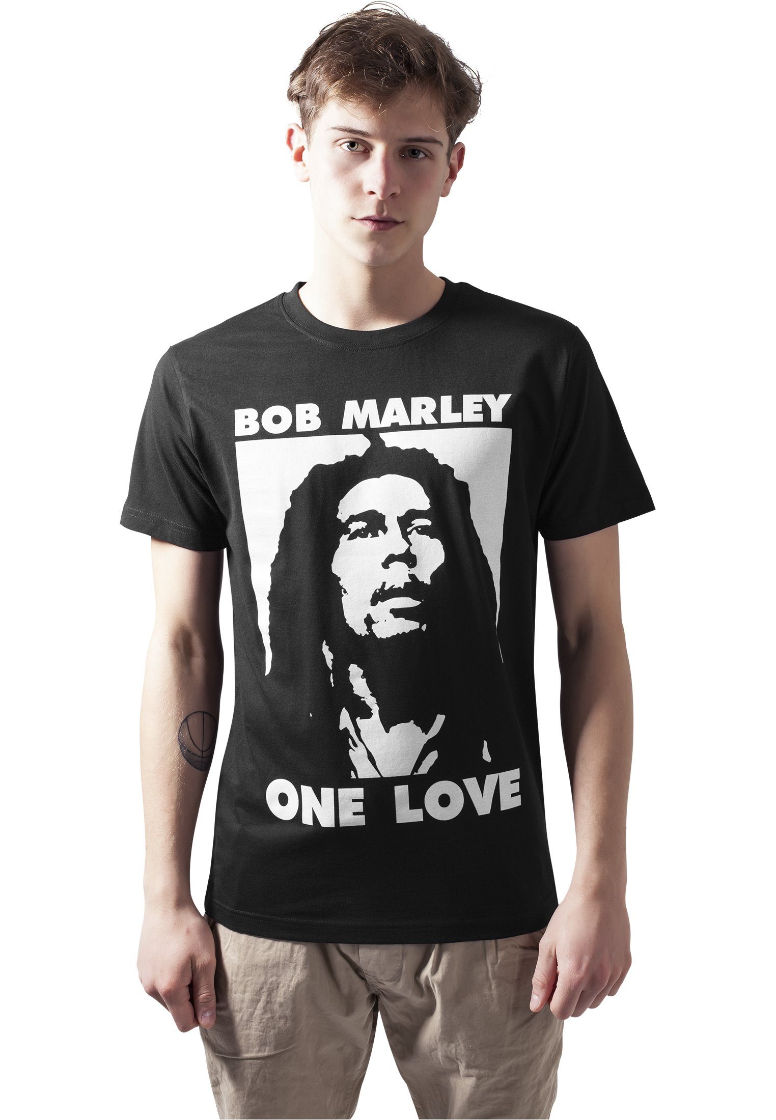 MisterTee T-Shirt Herren Bob MT356 Love Bob one one (1-tlg) black Love Tee