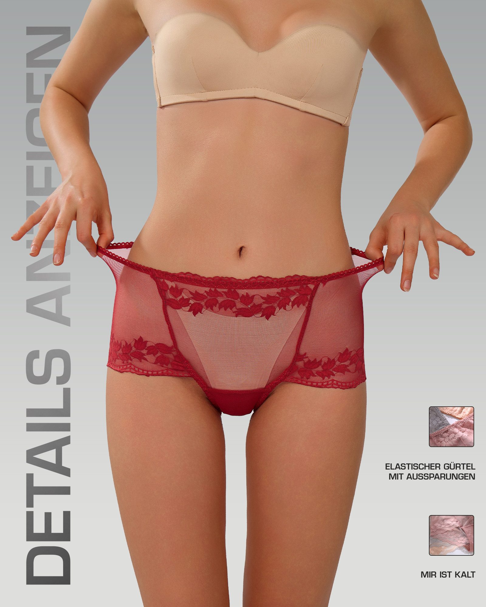 TANSTC Hipster Moderne Unterhosen Unterwäsche Damen sexy Elastische Bequeme Slips Elastisch,Atmungsaktiv,Spitze,Alltag – Bild 4 von 5