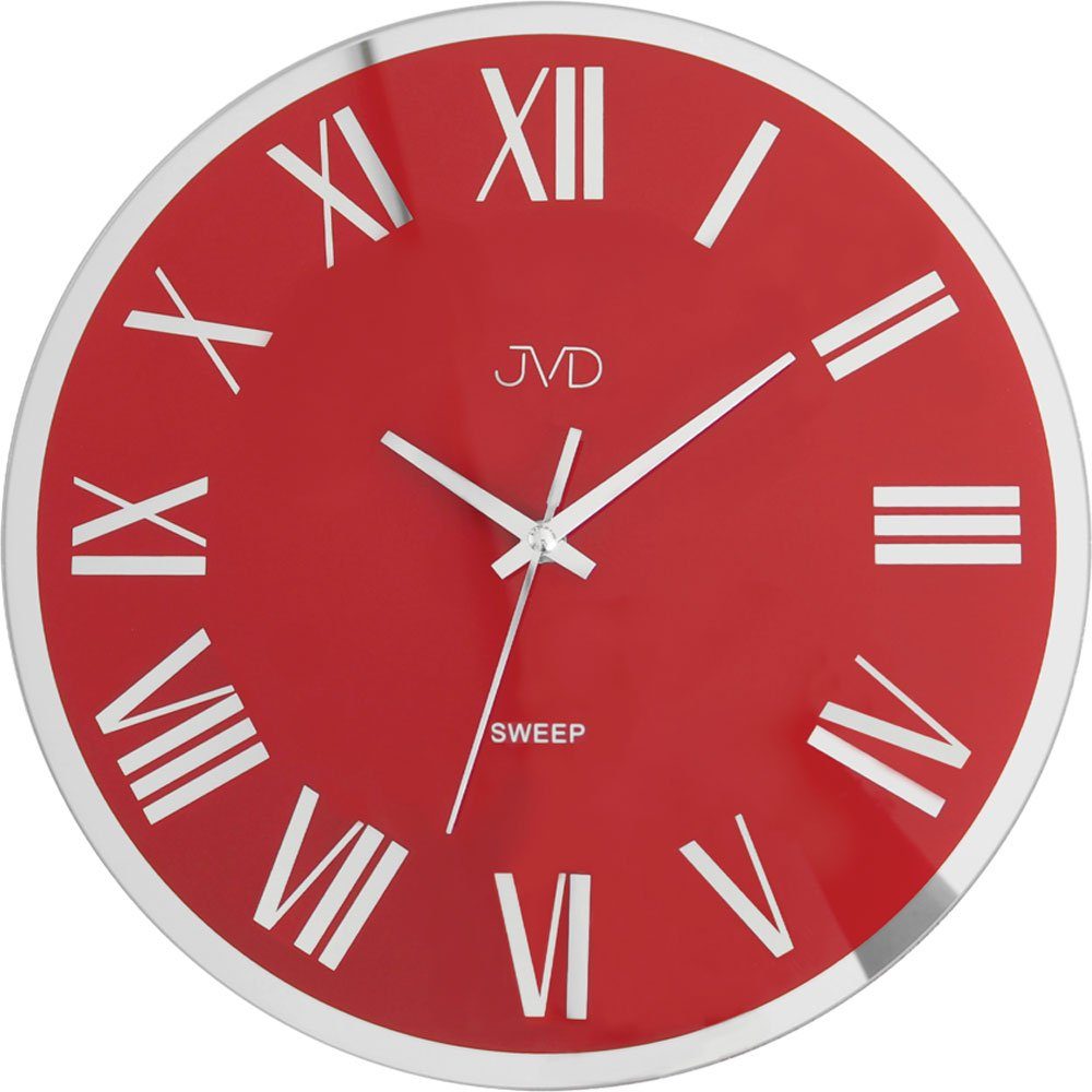 JVD Wanduhr Wanduhr rot in Metall - JVD Modell: NS22006.2