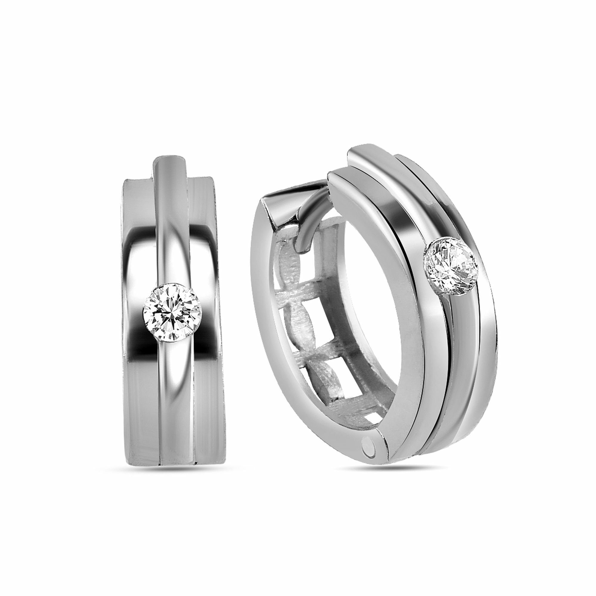 dKeniz Paar Creolen 925/- Silber Hochglanz Design Sterling Ohrring