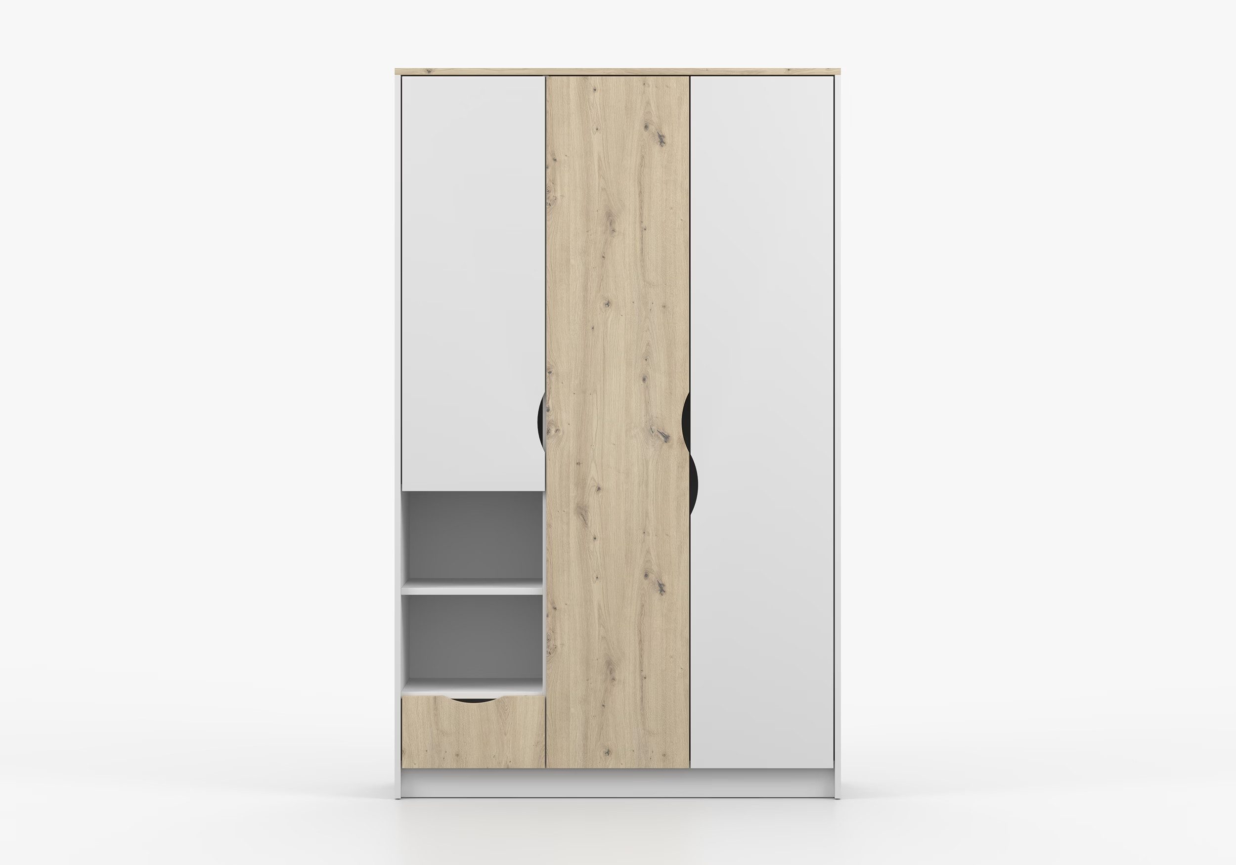imoebel24 Drehtürenschrank JOY I 19 120 cm - Artisan / Weiss günstig online kaufen
