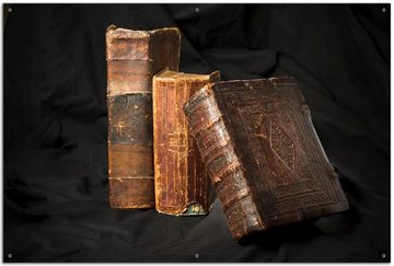 Wallario Sichtschutzzaunmatten Alte Bücher mit abgenutztem Einband
