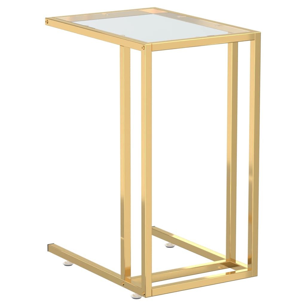 vidaXL Bartisch, Computer-Beistelltisch Transparent 50x35x65 cm Hartglas