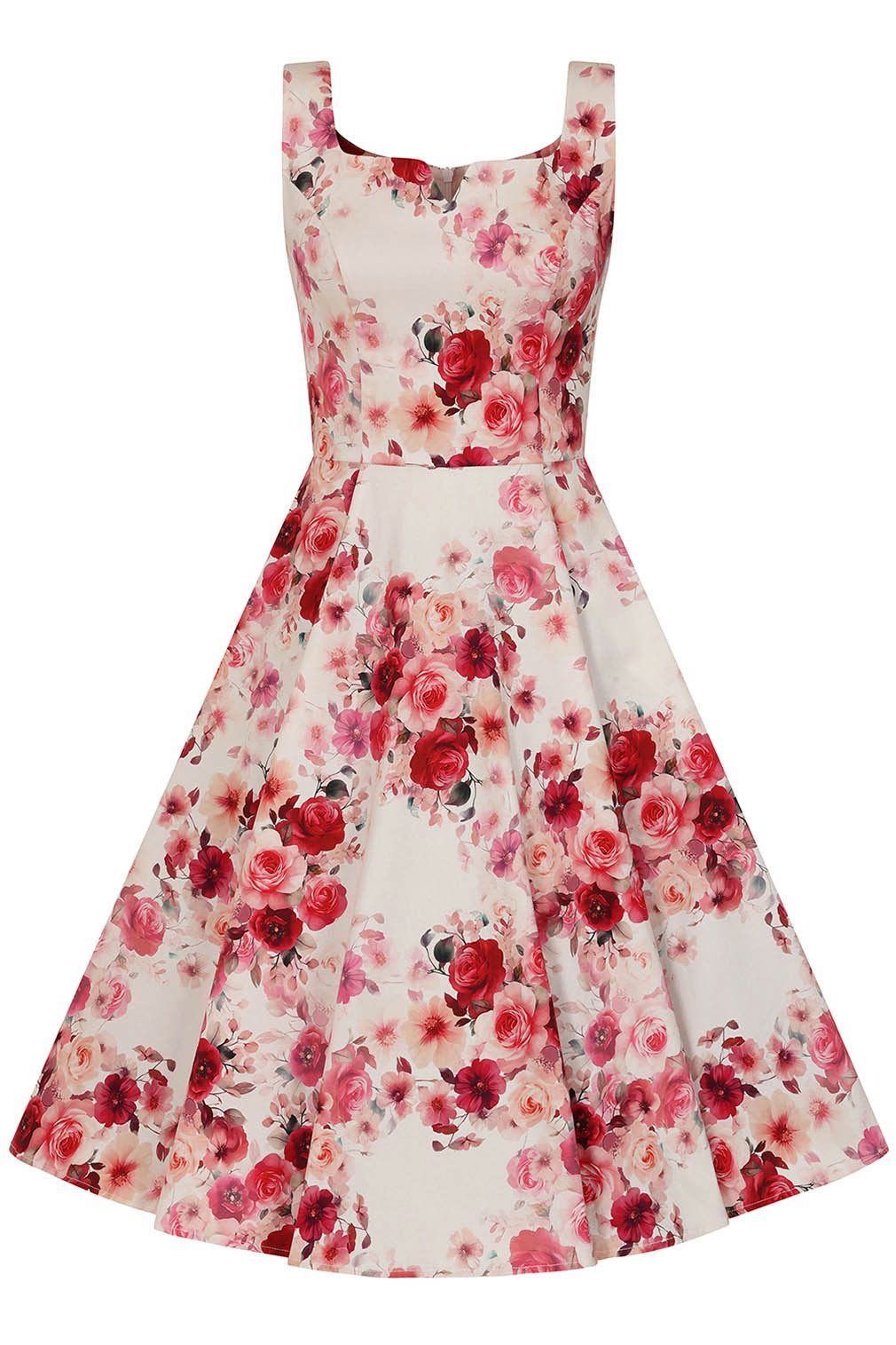 Hearts & Roses London A-Linien-Kleid Scarlett Bloom Rose Rosen Vintage Retr günstig online kaufen