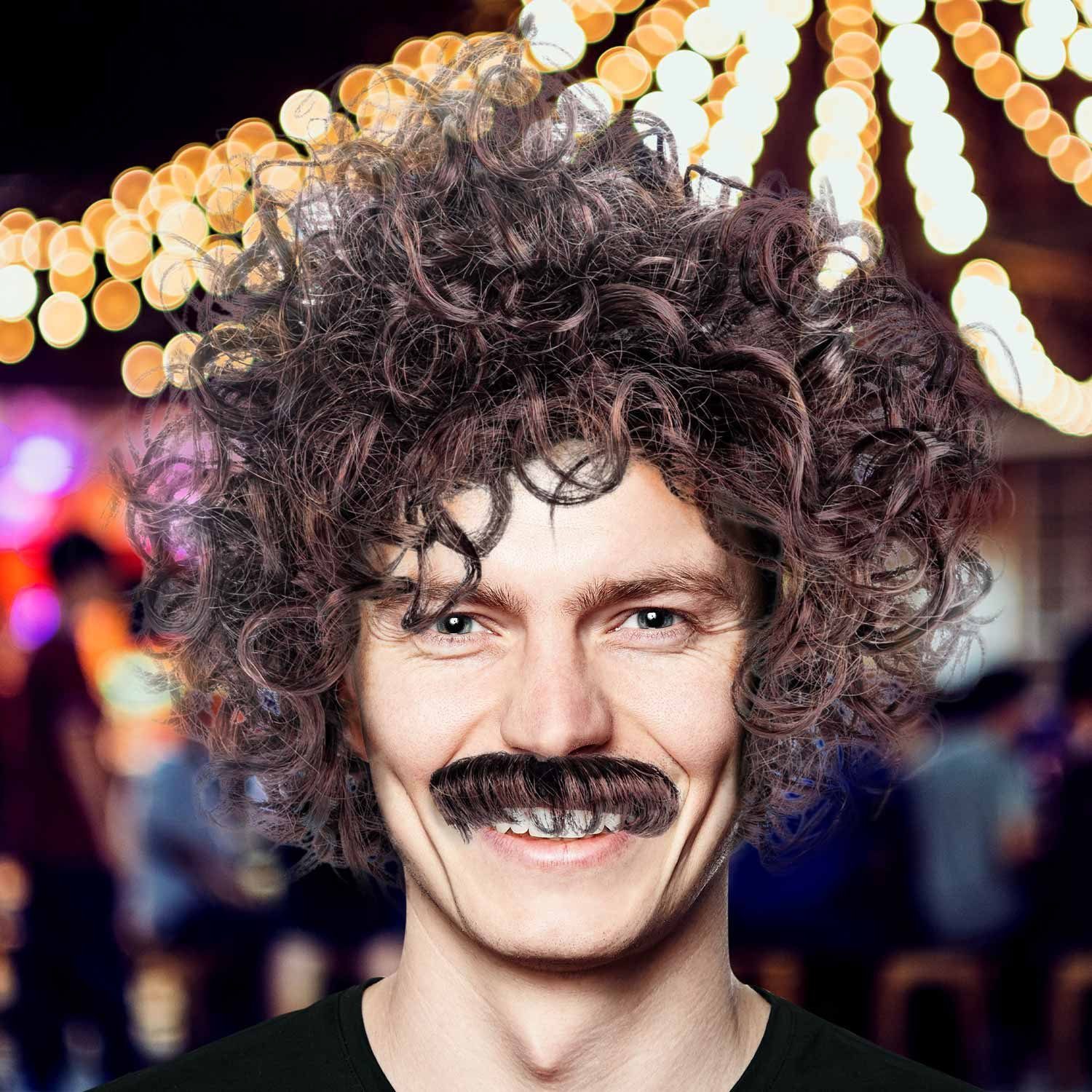 Goods+Gadgets Kunsthaarperücke GOODS+GADGETS Nylon Vokuhila Perücke - 70er 80er Party Wig, 70er & 80er Jahre-Look