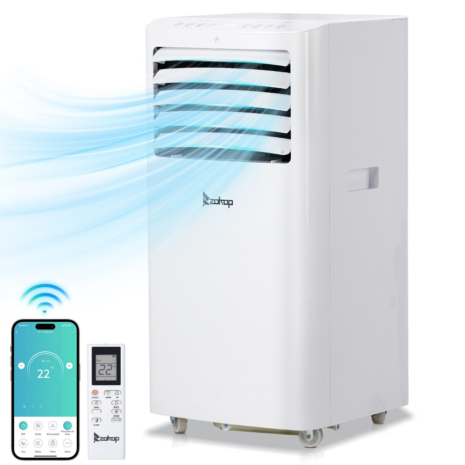 LALAHO Klimagerät Klimageräte, Mobile Klimaanlage, Tragbar, Kühlung&WIFI