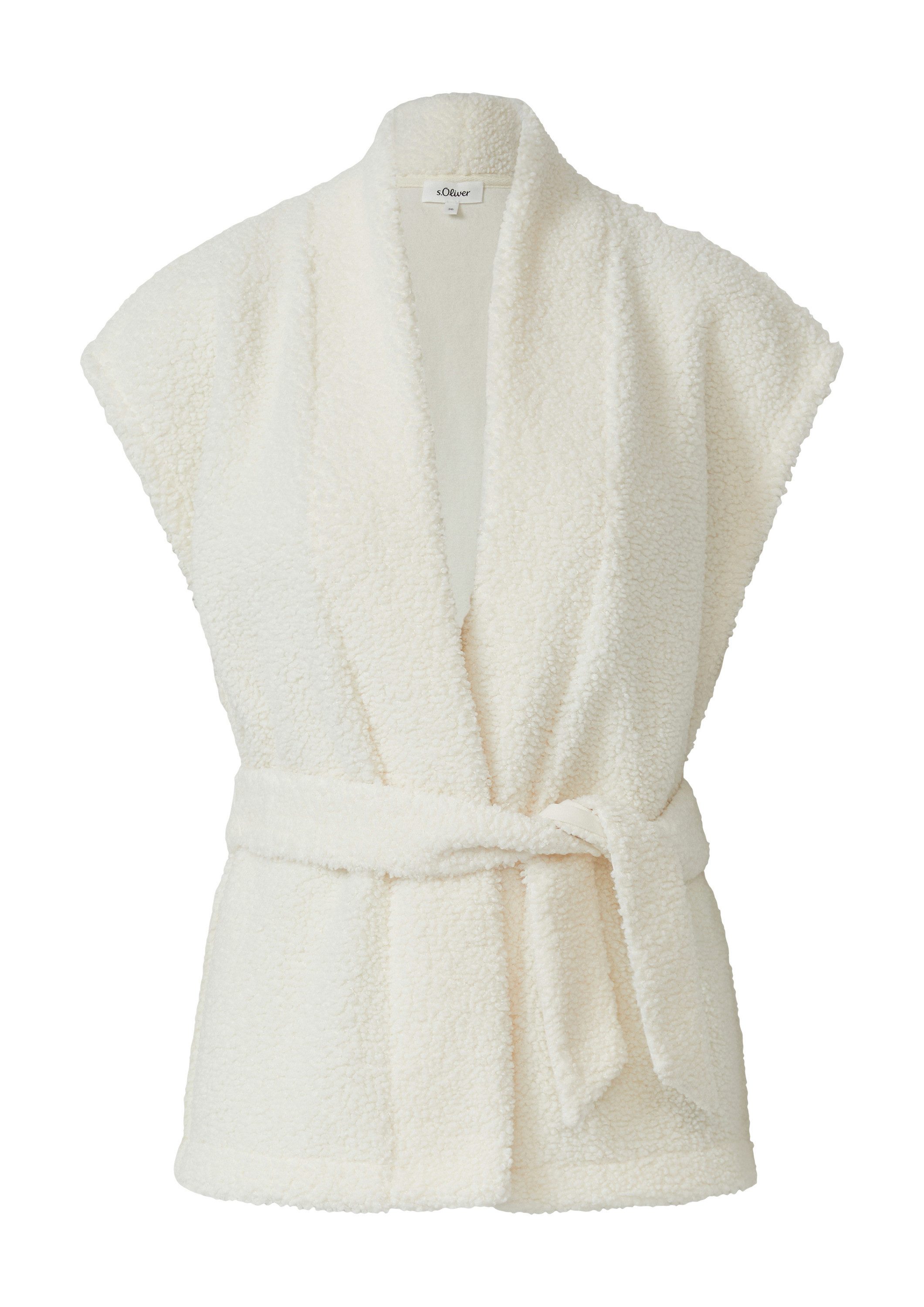 s.Oliver Funktionsweste Indoor-Weste Leichte Teddyplüsch-Weste mit Gürtel günstig online kaufen