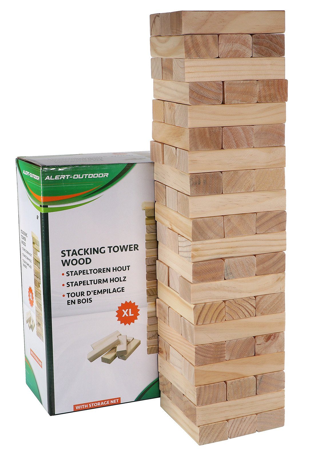 Alert Stapelspielzeug Holz Stapelturm XL Wackelturm 50cm hoch