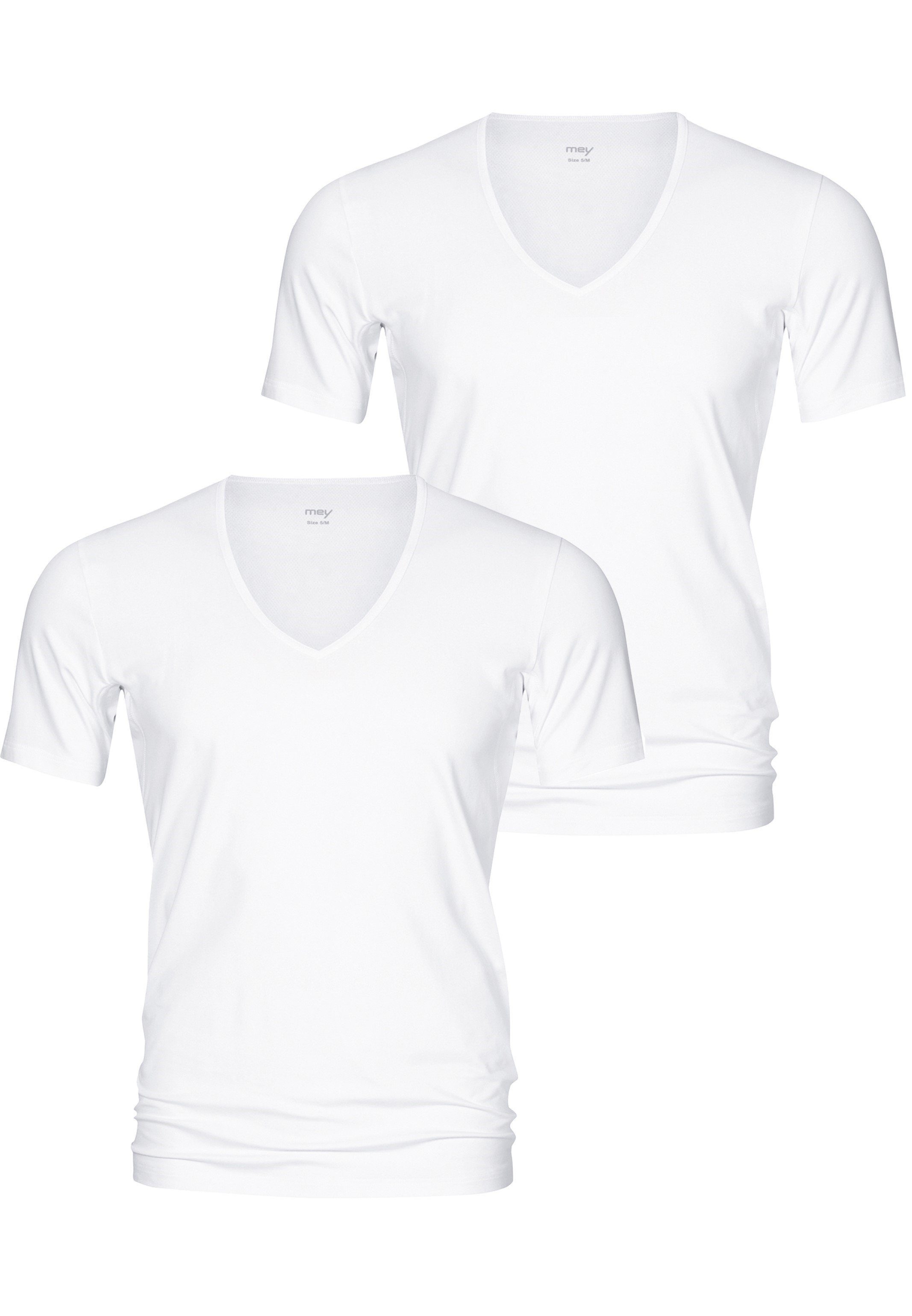 / - Pack Unterhemd 2-St) Cotton Thermoregulierend (Spar-Set, Weiß Kurzarm Dry - Baumwolle Shirt 2er Mey Unterhemd