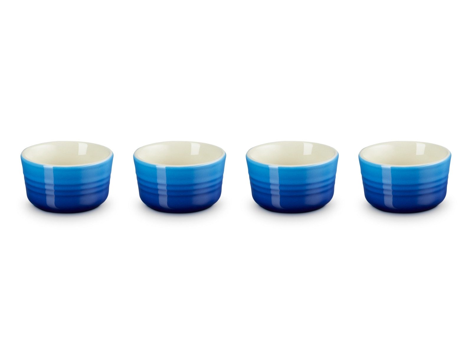 LE CREUSET Auflaufform Mini Förmchen 0,1l Set 4tlg azure, Steinzeug
