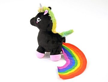 Kögler Kuscheltier Einhorn mit Sound Regenbogenschwanz schwarz 24 cm