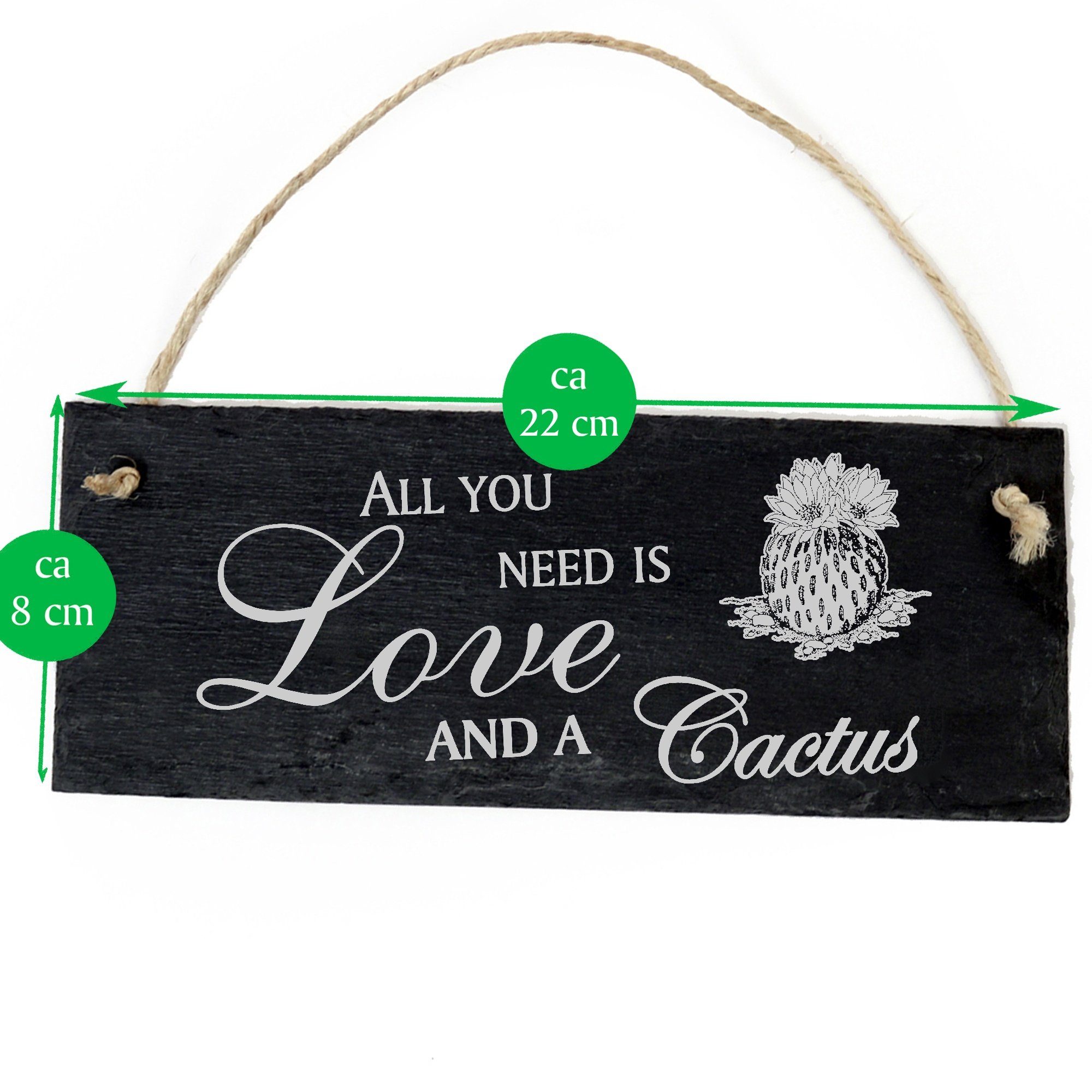 Dekolando Hängedekoration Kaktus 22x8cm All you need is Love and a Cactus