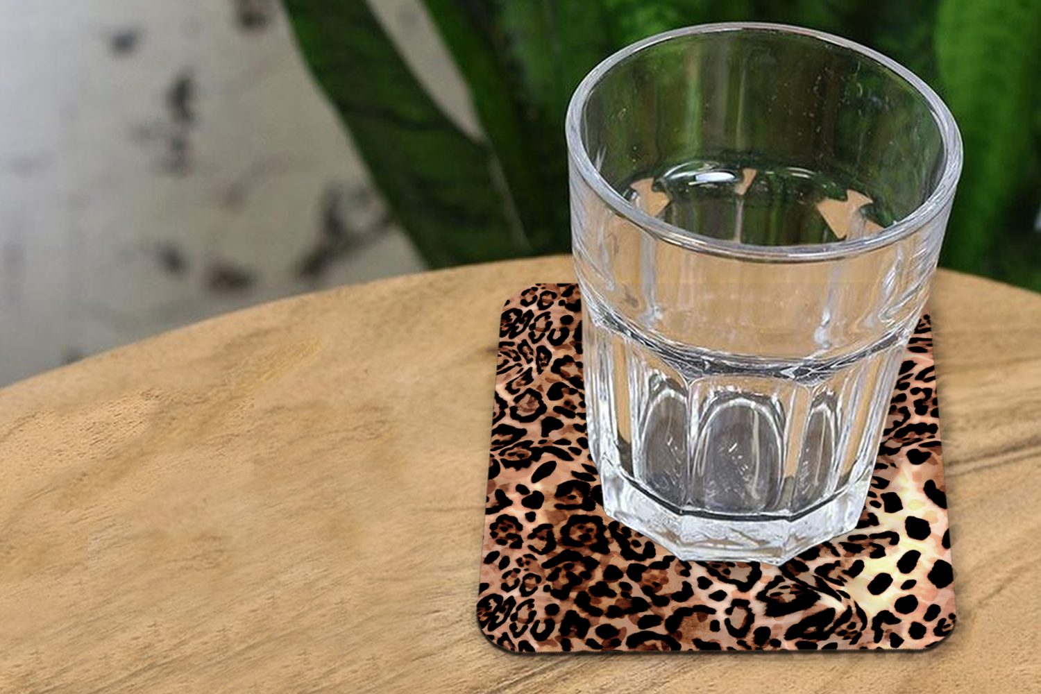 MuchoWow Glasuntersetzer Gläser, Zubehör Tiermuster Tasse - Leopard - Untersetzer, Design - für Korkuntersetzer, 6-tlg., Glasuntersetzer, Tischuntersetzer, Luxus