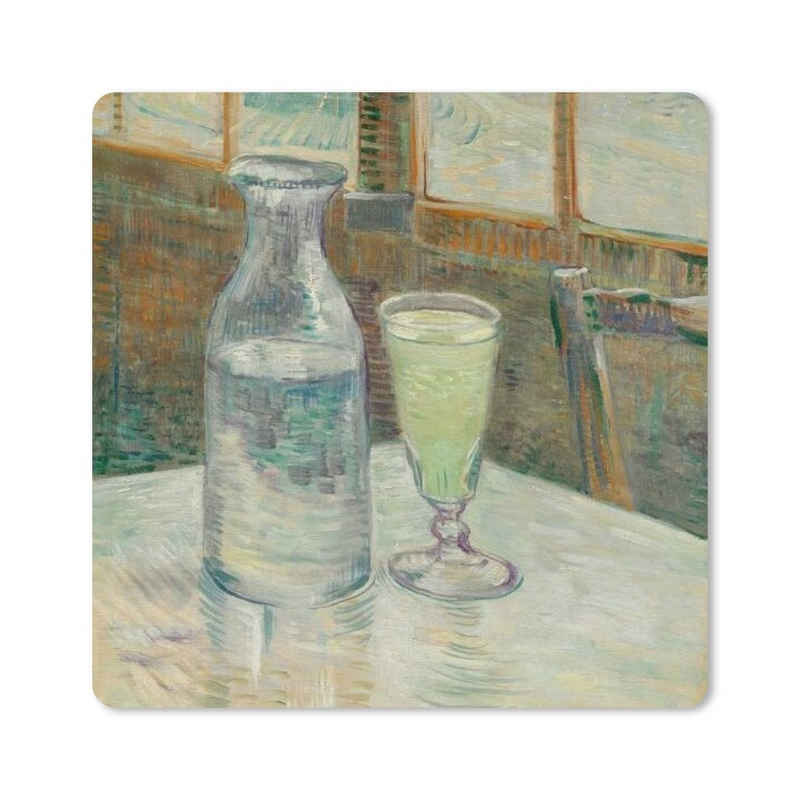 MuchoWow Gaming Mauspad Couchtisch mit Absinth - Vincent van Gogh (1-St), Mousepad mit Rutschfester Unterseite, Gaming, 40x40 cm, XXL, Großes