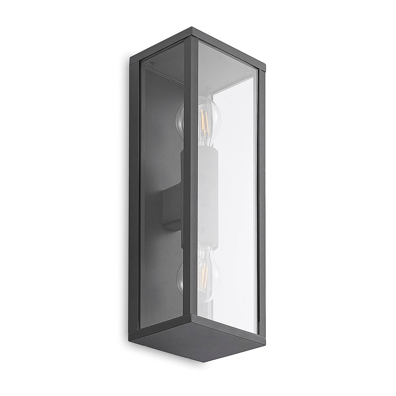 Lindby Peldar Außenwandleuchte, klar, 2-flg., 38cm, Metall günstig online kaufen