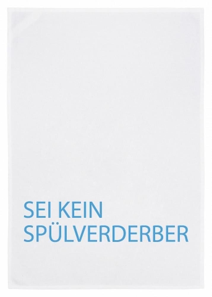 17;30 Hamburg Geschirrtuch SEI KEIN SPÜLVERDERBER, Blau, (1-tlg), 50x70cm, Siebdruck
