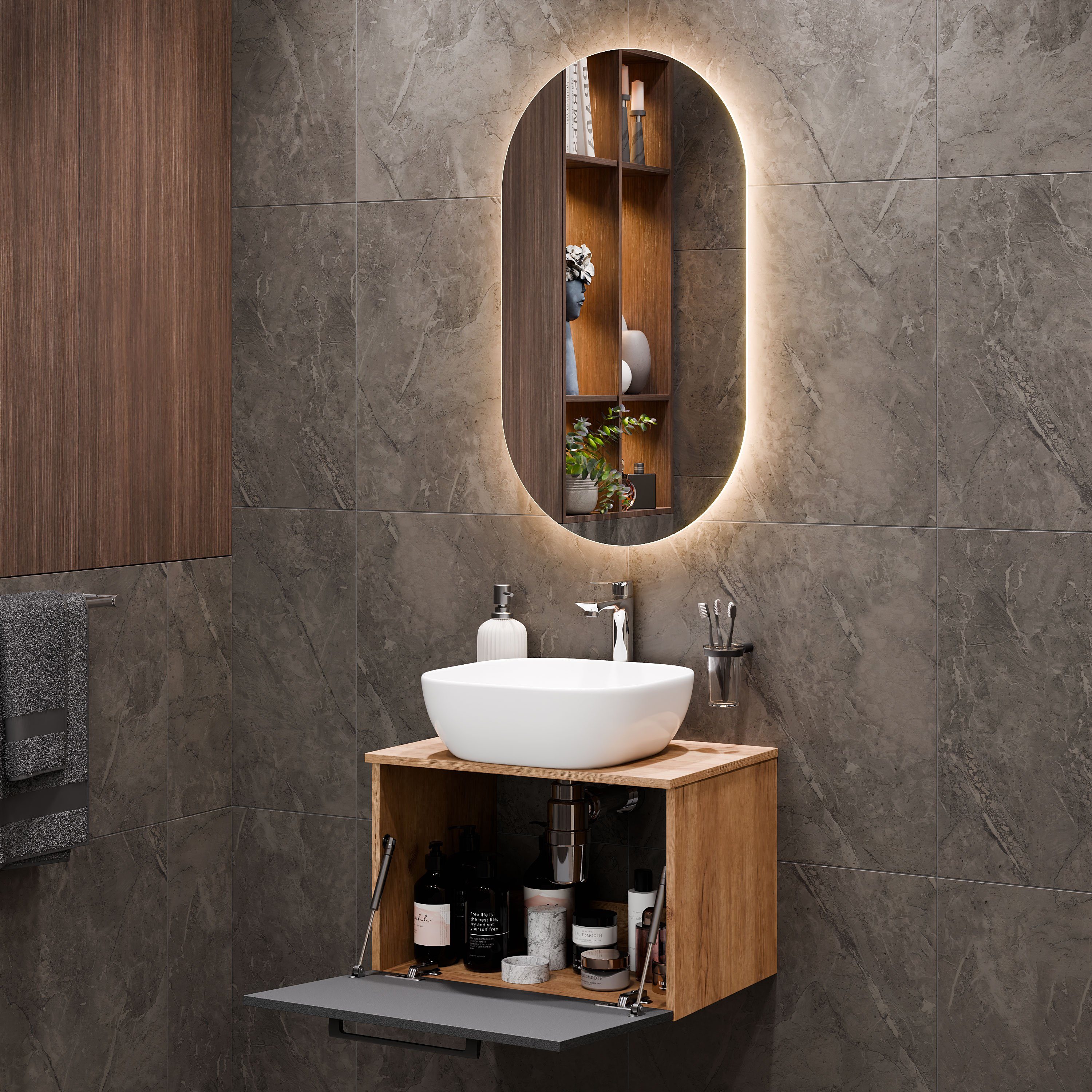 Planetmöbel Badmöbel-Set Astra, (Badezimmer Möbel im günstig online kaufen