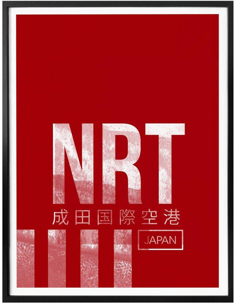 Wall-Art Poster Wandbild Bild, Wandposter Flughafen (1 Poster, Flughafen Tokyo, St), NRT Wandbild