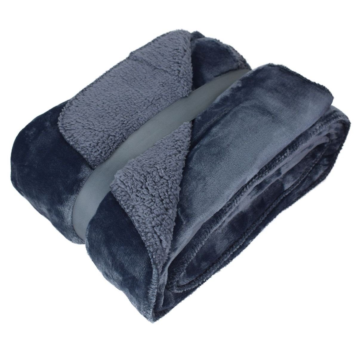 Wohndecke Kuscheldecke mit Flanell und Sherpa 150x200cm Kuscheldecke in 9 F günstig online kaufen