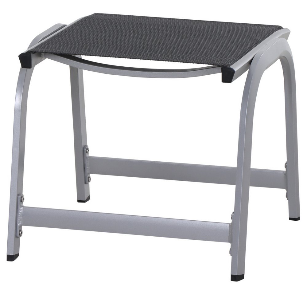 Siena Garden Gartenlounge-Hocker Tesoro Hocker, silber Alu,Textilbezug grau