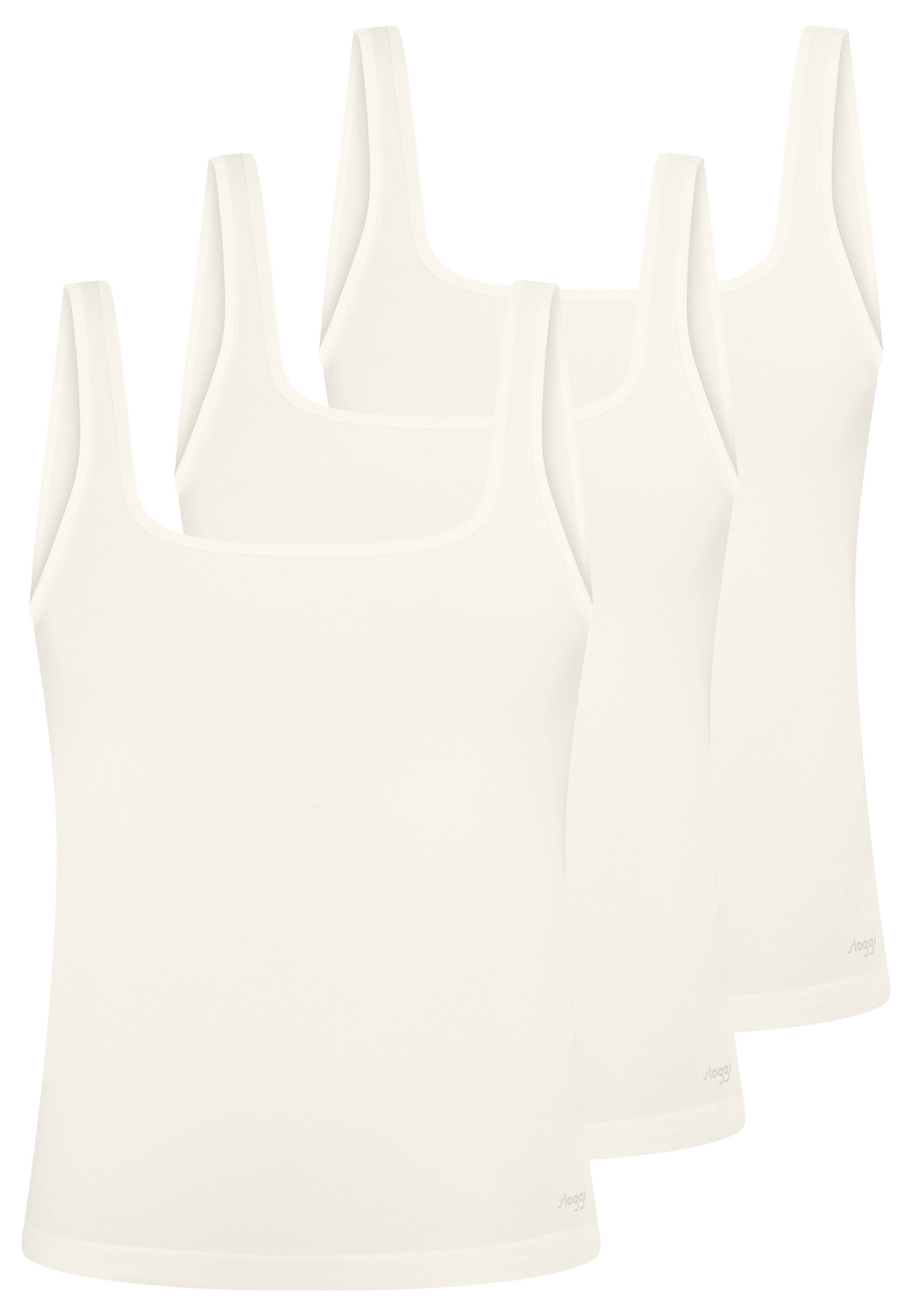 sloggi Unterhemd 3er Pack GO Sense (Spar-Set, 3-St) Unterhemd / Top - Nahtlos - Modernes Design für einen eleganten Look