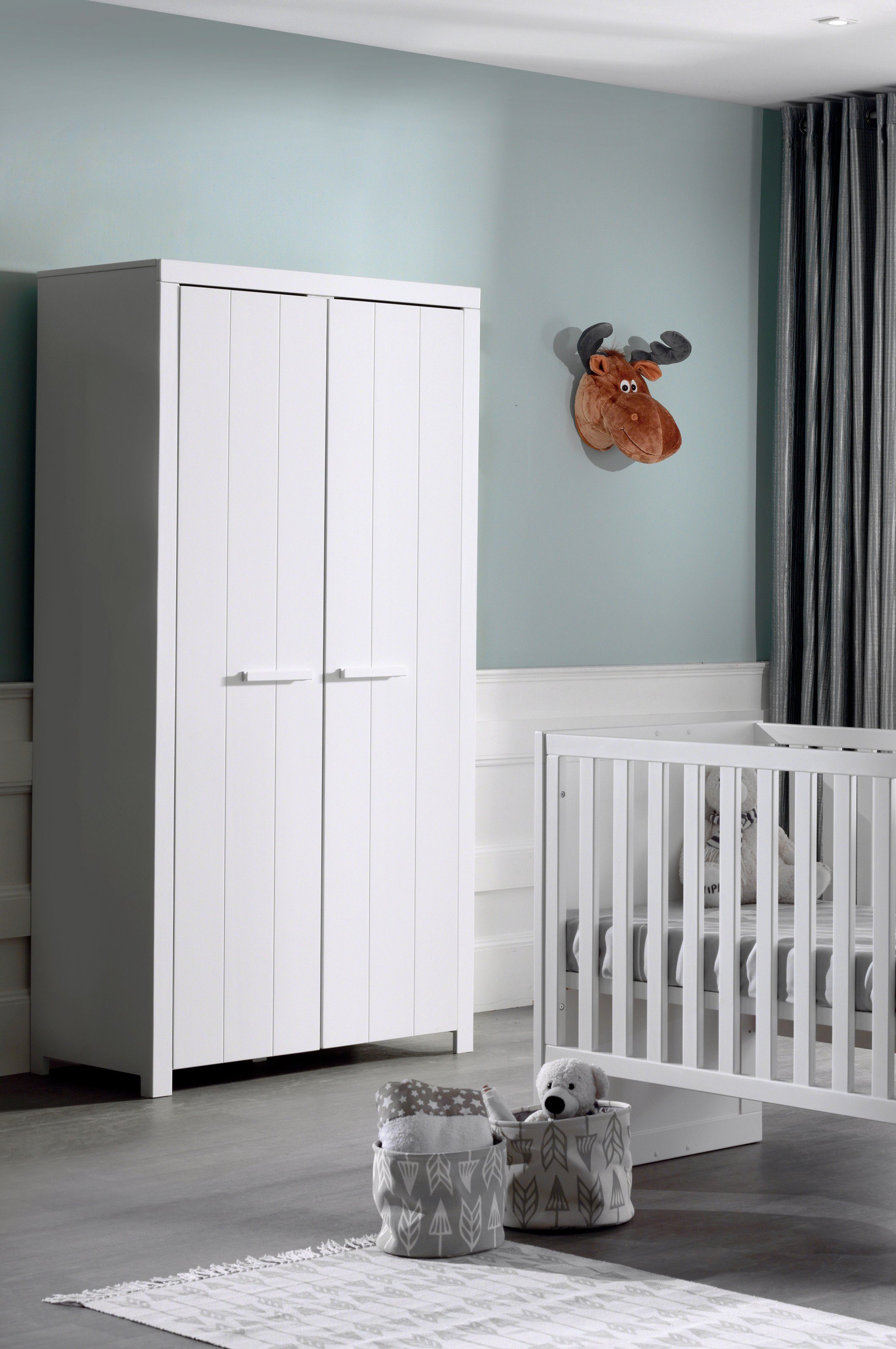 Vipack Kleiderschrank (Made in Europe) Geräumiger 2-trg. Kleiderschrank in Landhaus Optik, 2 Fächer