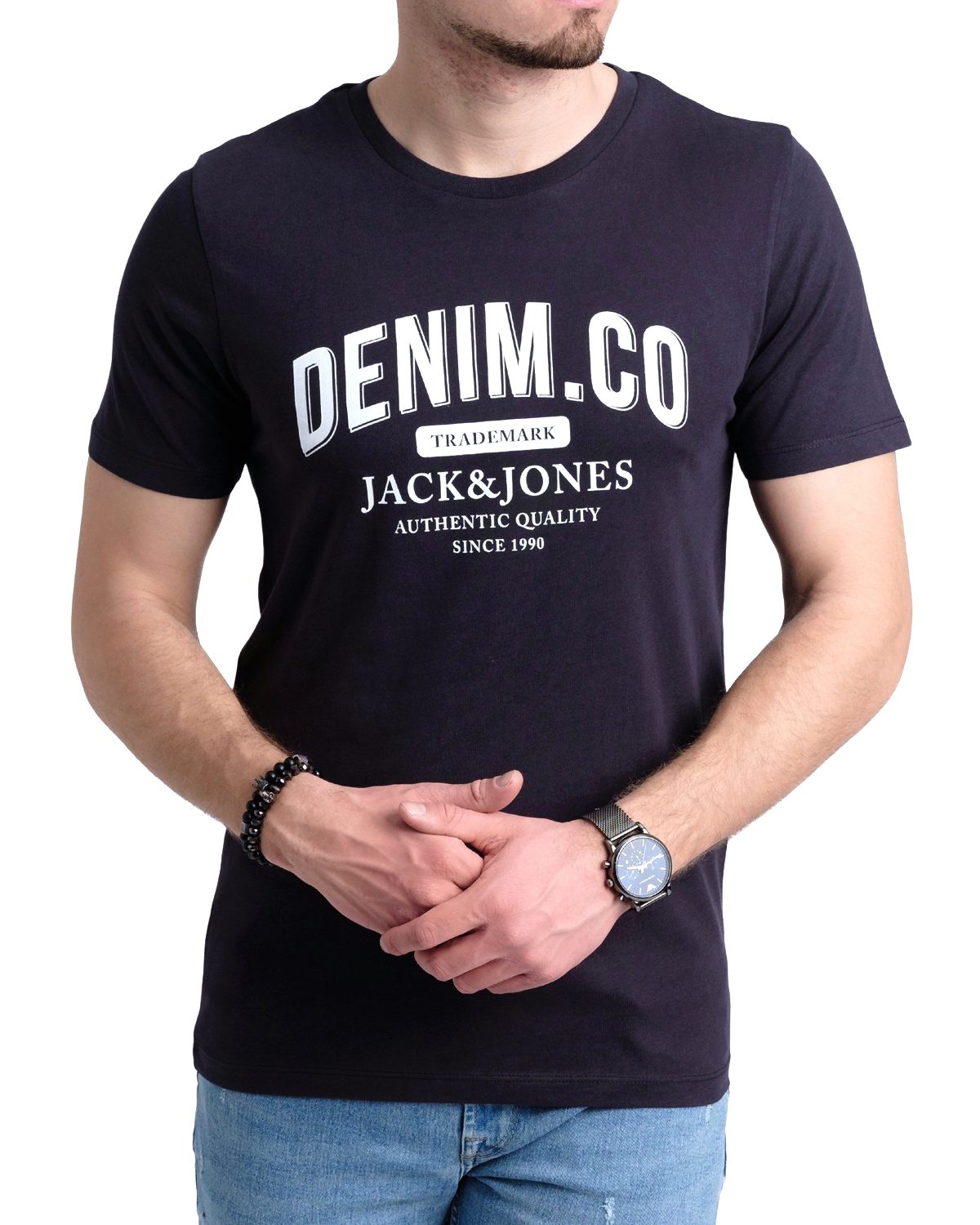 Jack & Jones Print-Shirt Bequemes Slimfit Shirt (Spar-Set, 3er-Pack) in Unifarbe mit Print