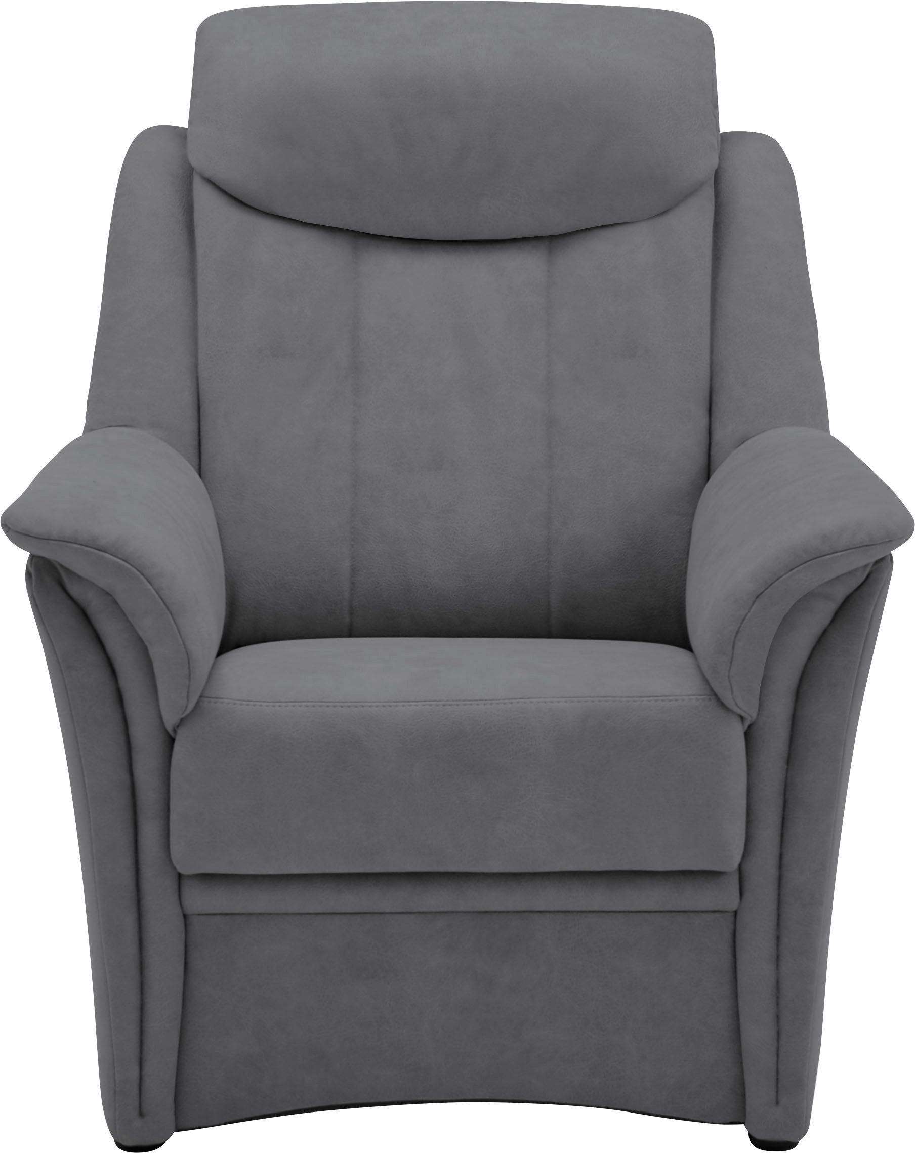 Sitzhöhe 3-tlg), in Lugano, Polstergarnitur Sessel cm, BECK 3-Sitzer (Set, Kopfteilverstellung, 2x und 46 VILLA