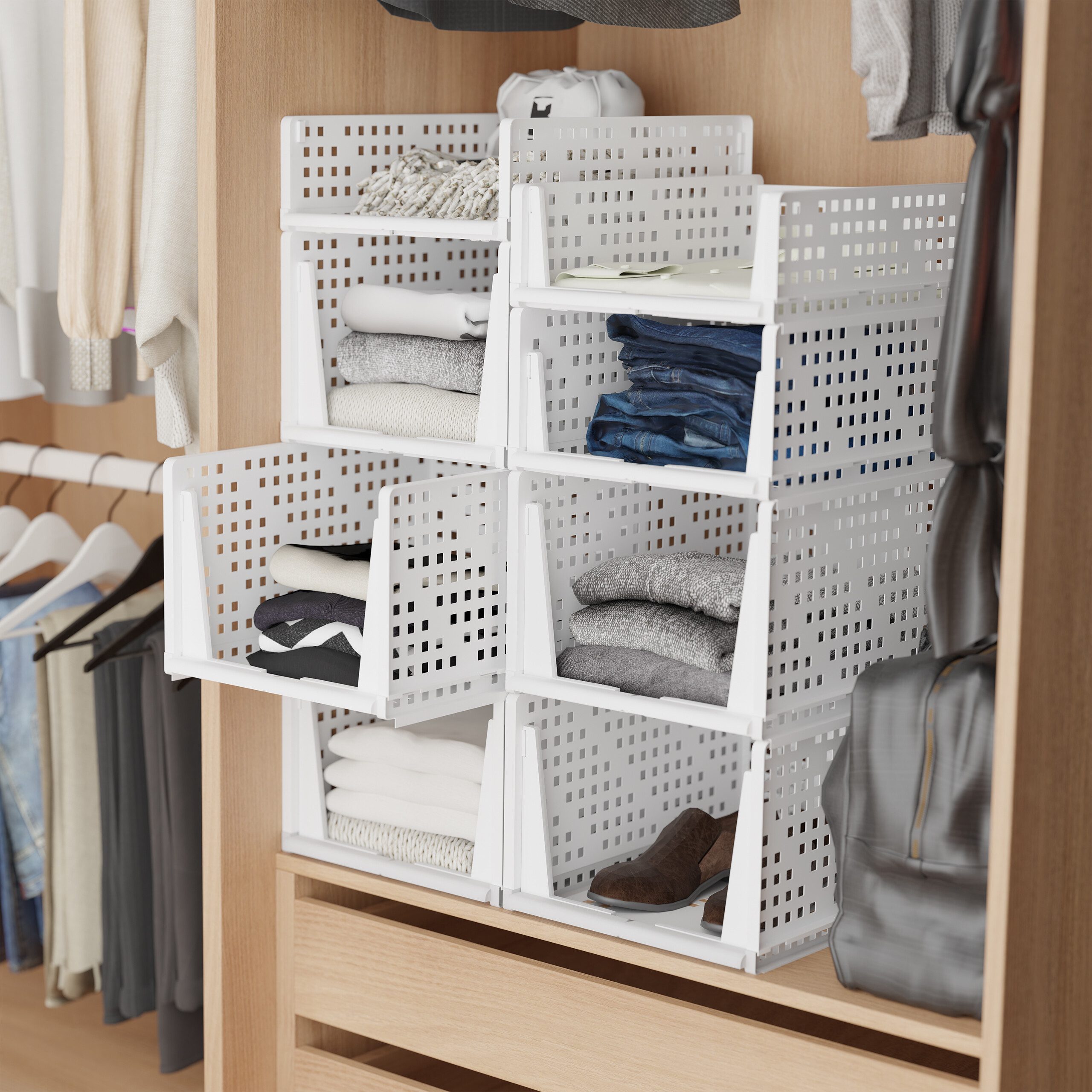 Thumbnail - relaxdays Aufbewahrungsbox Schrank Organizer im 3er Set (3 St), weiß