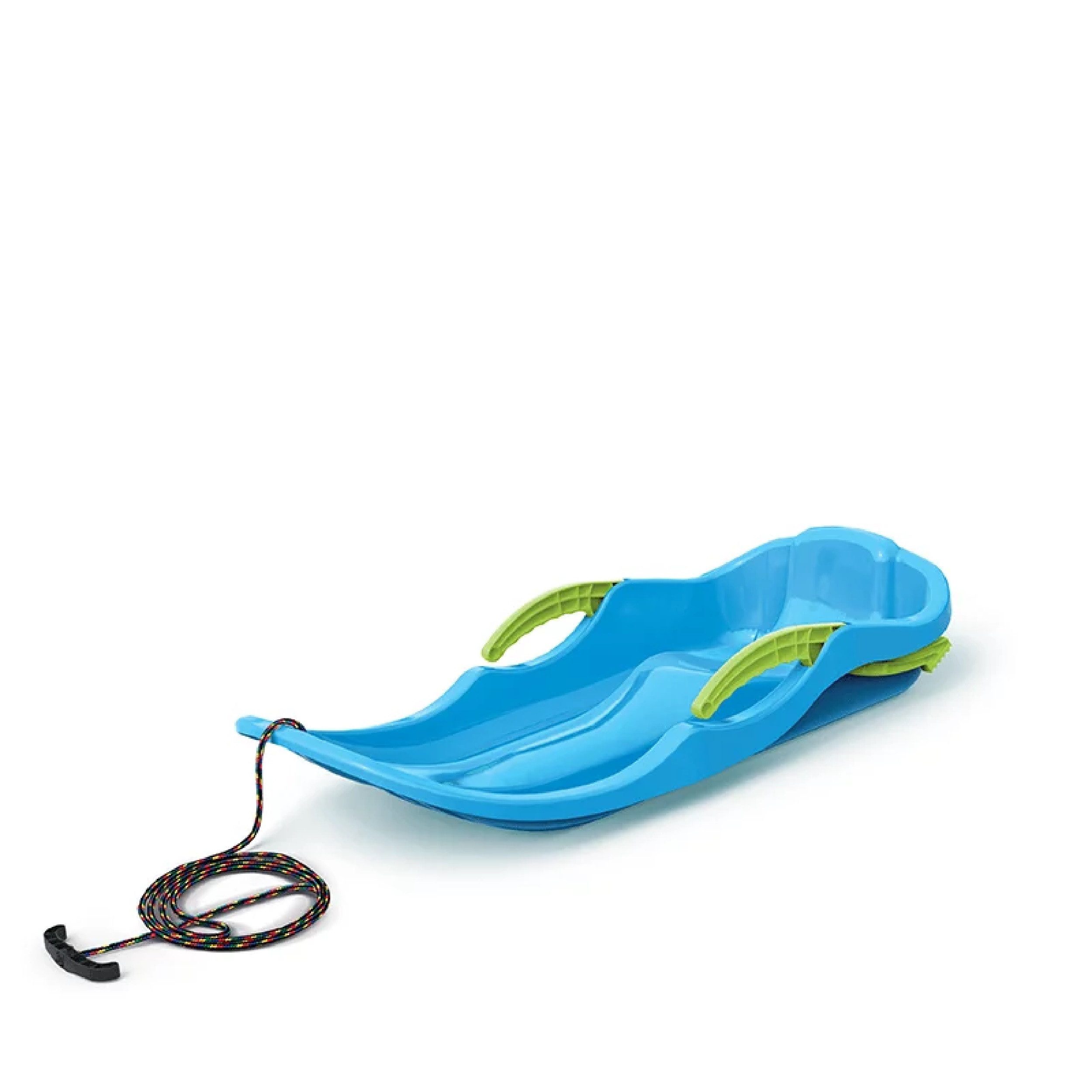 Prosperplast Bob Kinder-Bob Race S, 79cm, robustes Kunststoff, inkl. Bremsen & Zugseil, Ideal für rasante Abfahrten im Schnee, Blau