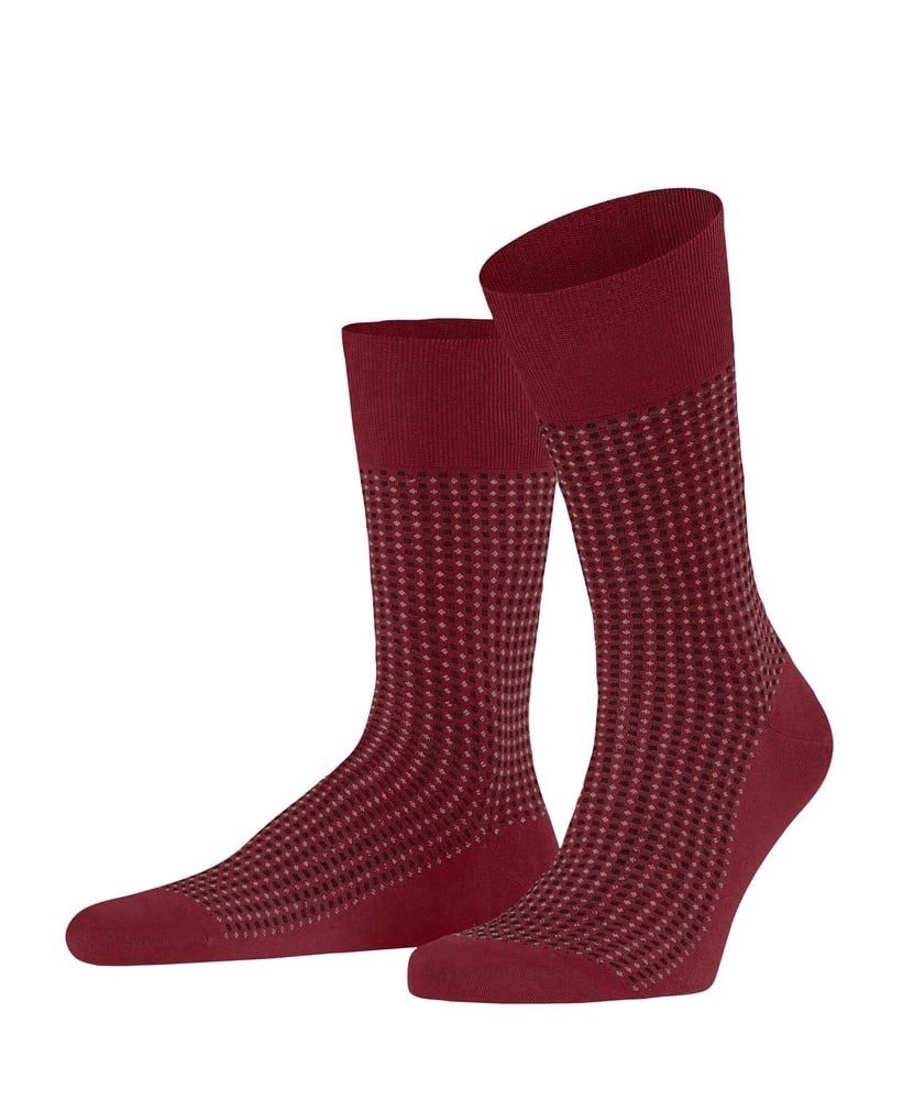 Socken Tagessocke Crew Uptown Tie (modisches Design, Baumwolle) weinrot