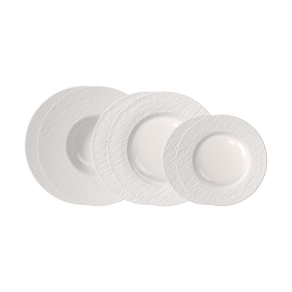 Villeroy & Boch Geschirr-Set Manufacture Ice Dinner-Set, 6-teilig (6-tlg), 2 Personen, Porzellan