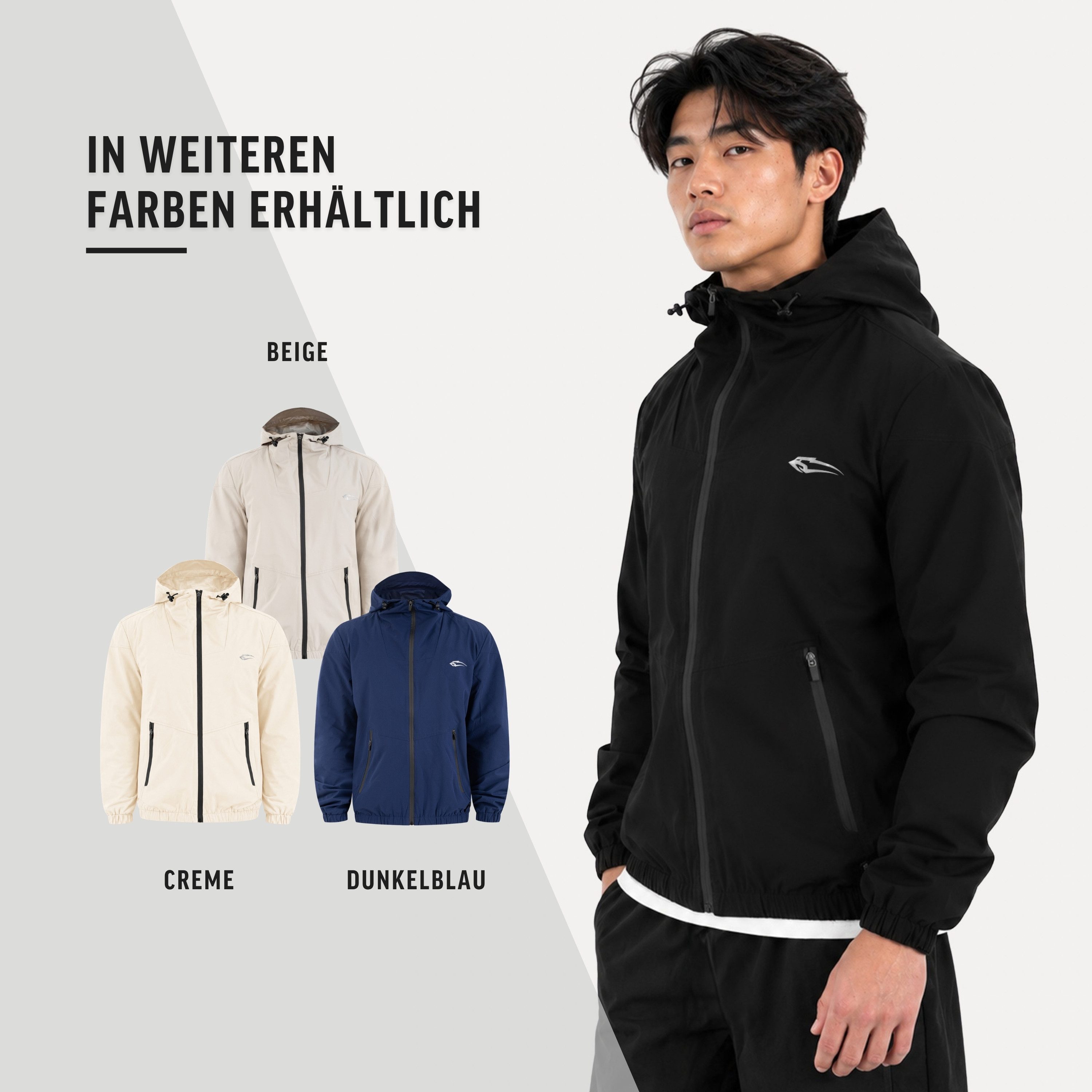 Smilodox Outdoorjacke Lorenzo Windbreaker, Wasserabweisende Übergangsjacke mit Kapuze elastisch, Kapuze, Belüftungsöffnungen, verstellbarer Saum – Bild 4 von 5