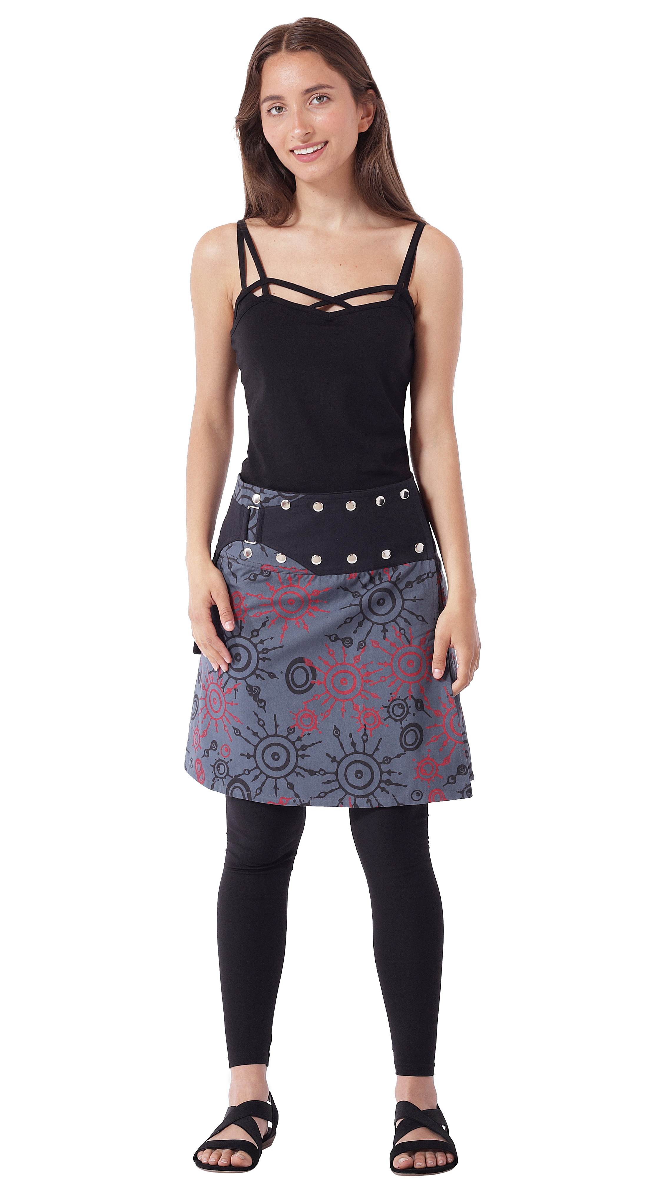 PUREWONDER Wickelrock Auffälliger Wickelrock mit Druckknöpfen, Damen Miniro günstig online kaufen