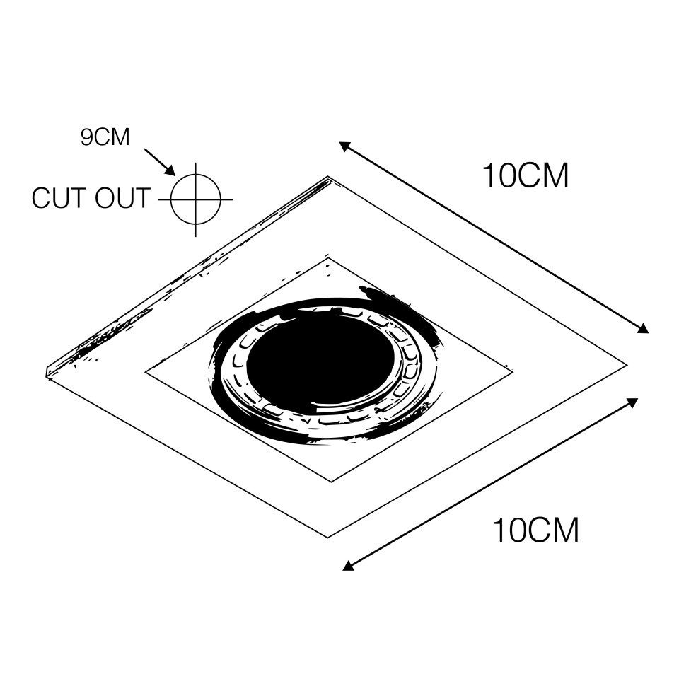 Qazqa LED Einbaustrahler 44749, ohne Leuchtmittel, Warmweiß, QAZQA Downlight, gu10, Aluminium, Aluminium, Modern